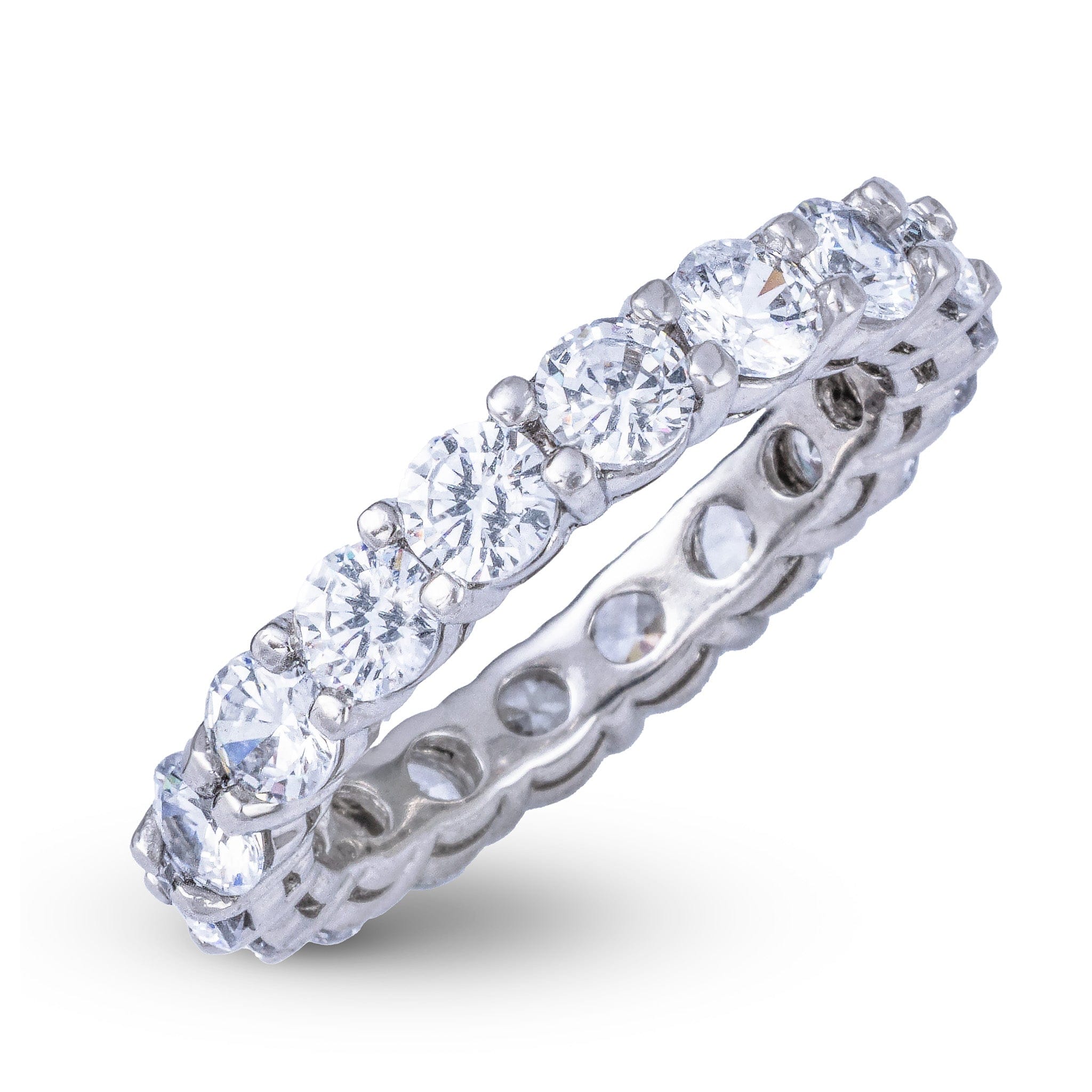 GLD Men Round Cut Eternity Lab Diamond Band Ring in Platinum - 3.8mm