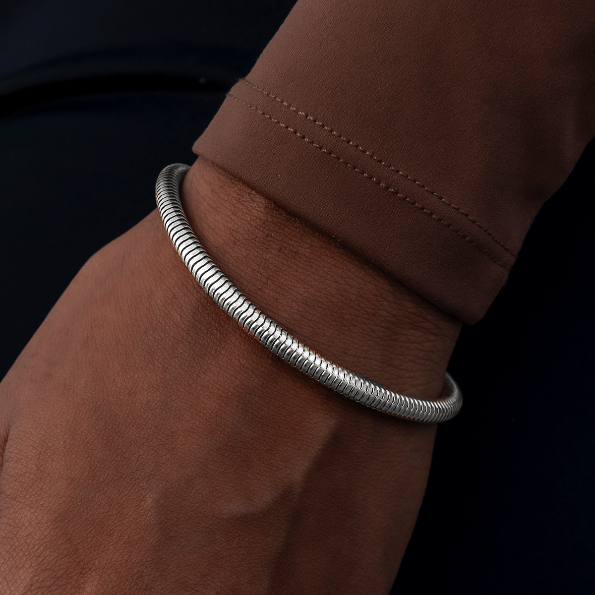 GLD PROMO SETS - WOMEN Snake Chain Bracelet in White Gold- 4mm