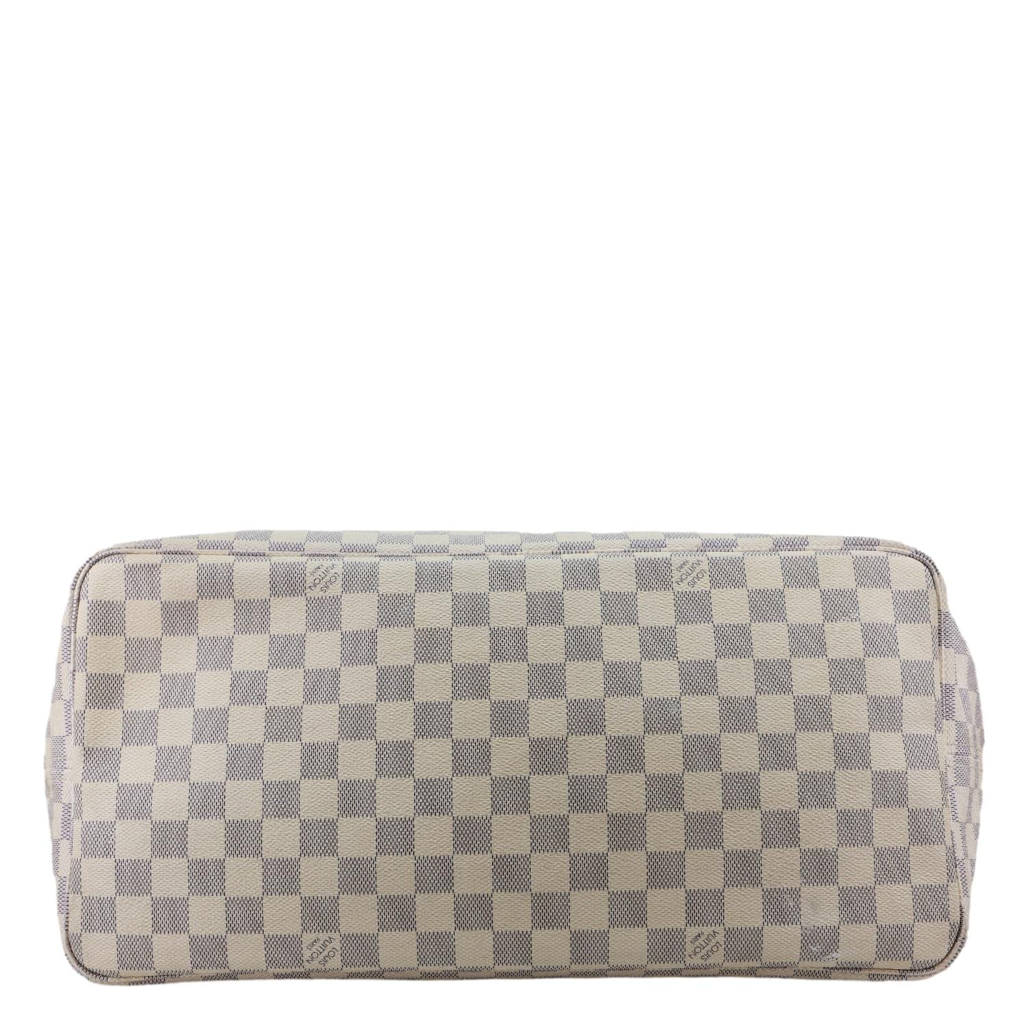 LOUIS VUITTON Neverfull GM Damier Azur Tote Shoulder Bag White