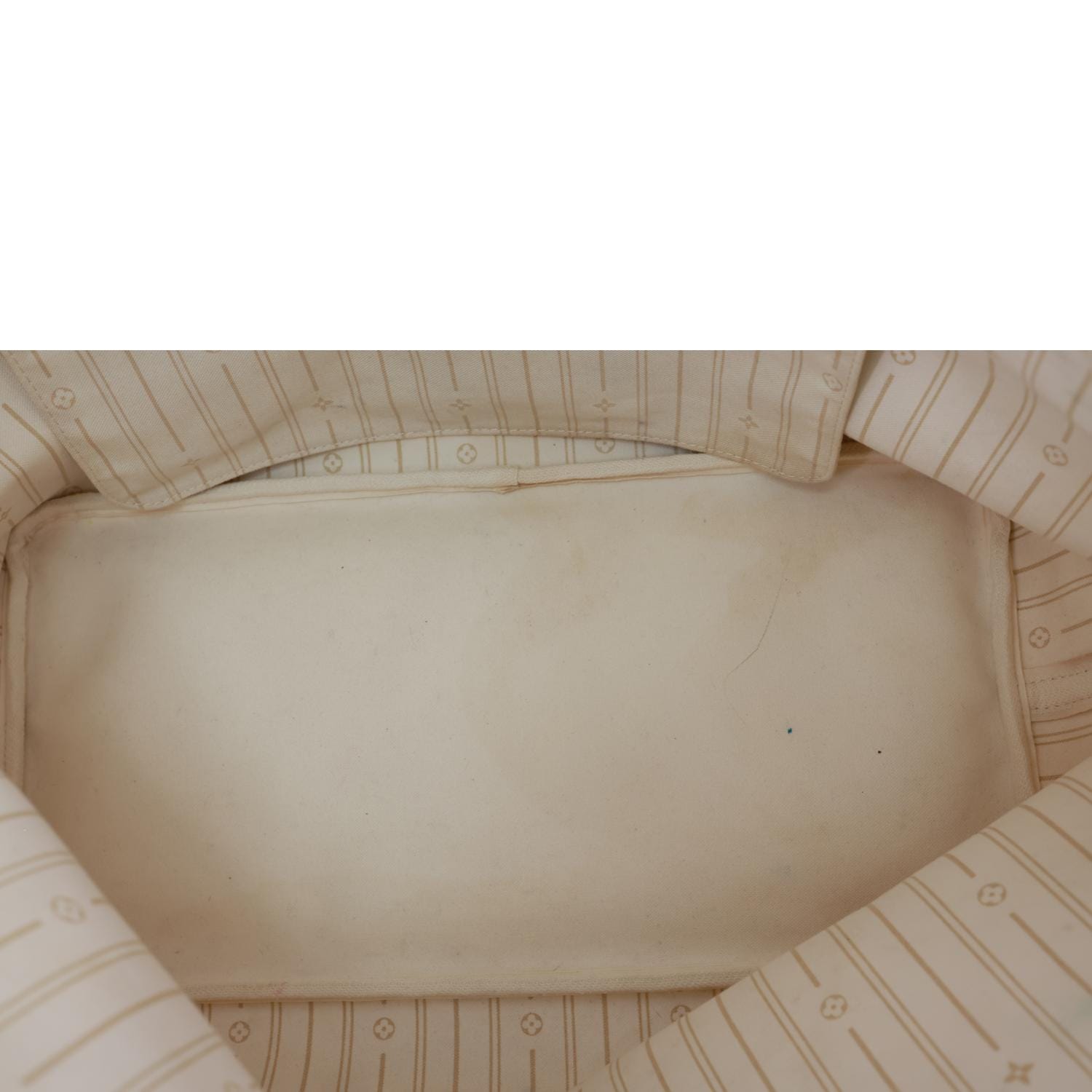 LOUIS VUITTON Neverfull GM Damier Azur Tote Shoulder Bag White