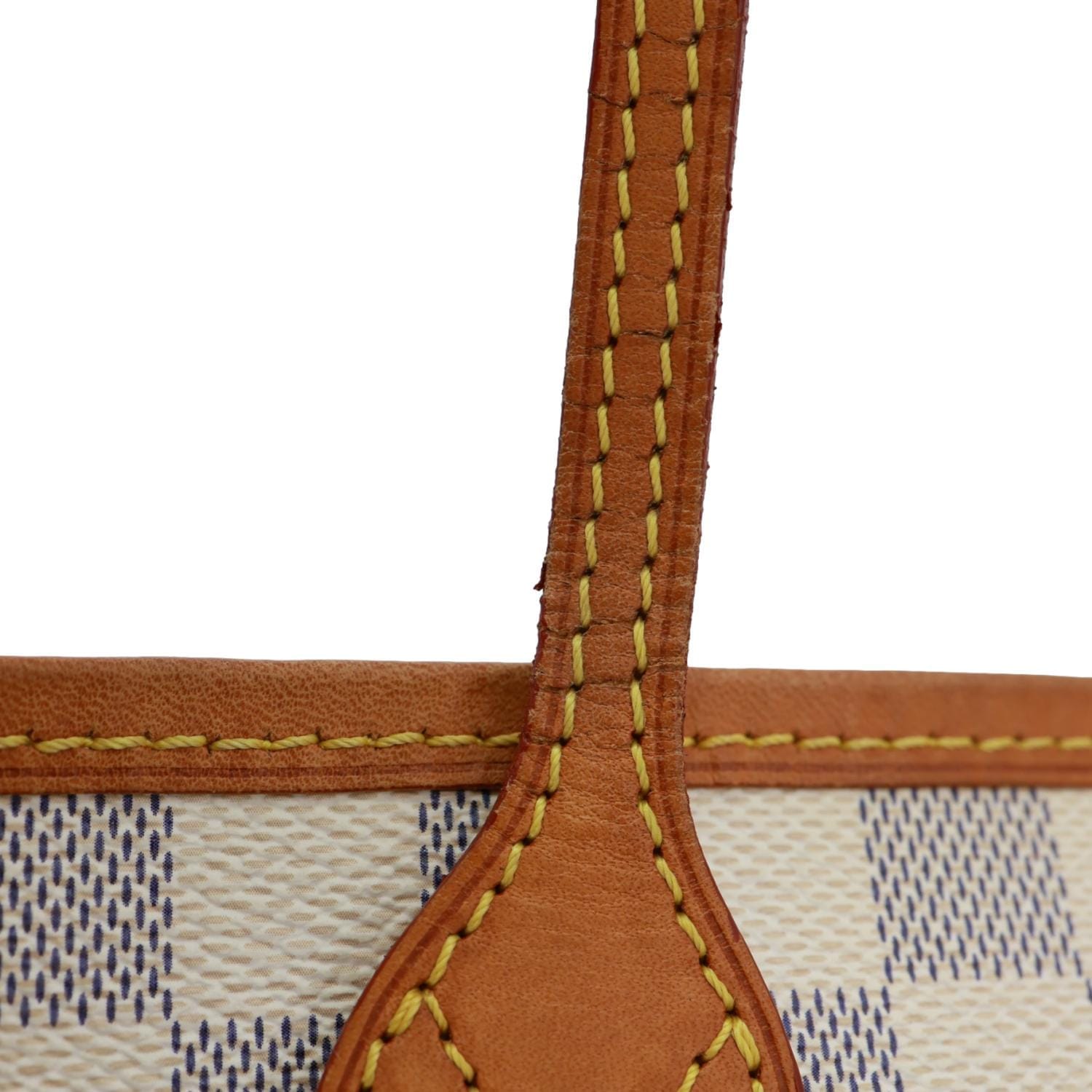 LOUIS VUITTON Neverfull GM Damier Azur Tote Shoulder Bag White