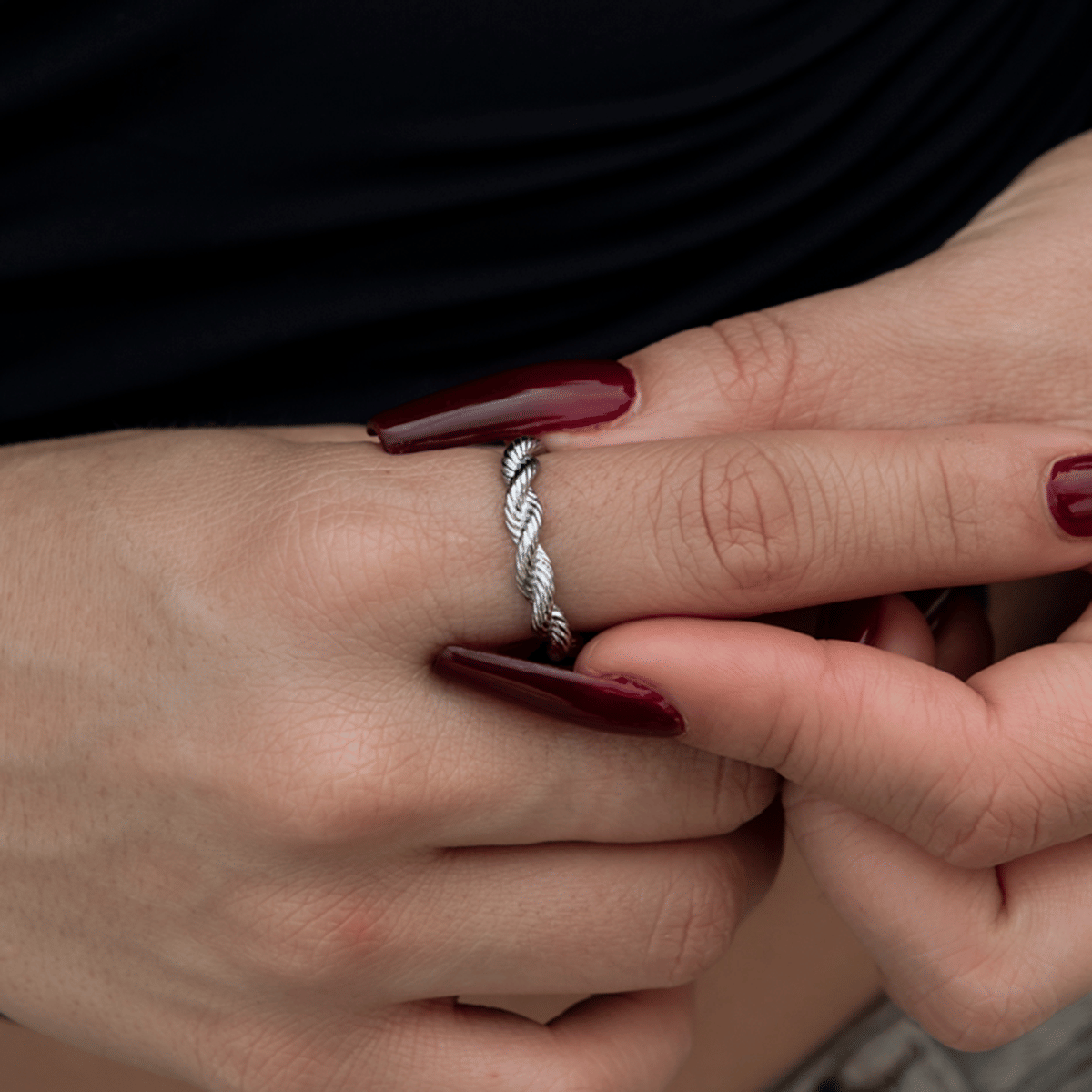 GLD PROMO SETS - WOMEN 4MM Rope Ring in White Gold