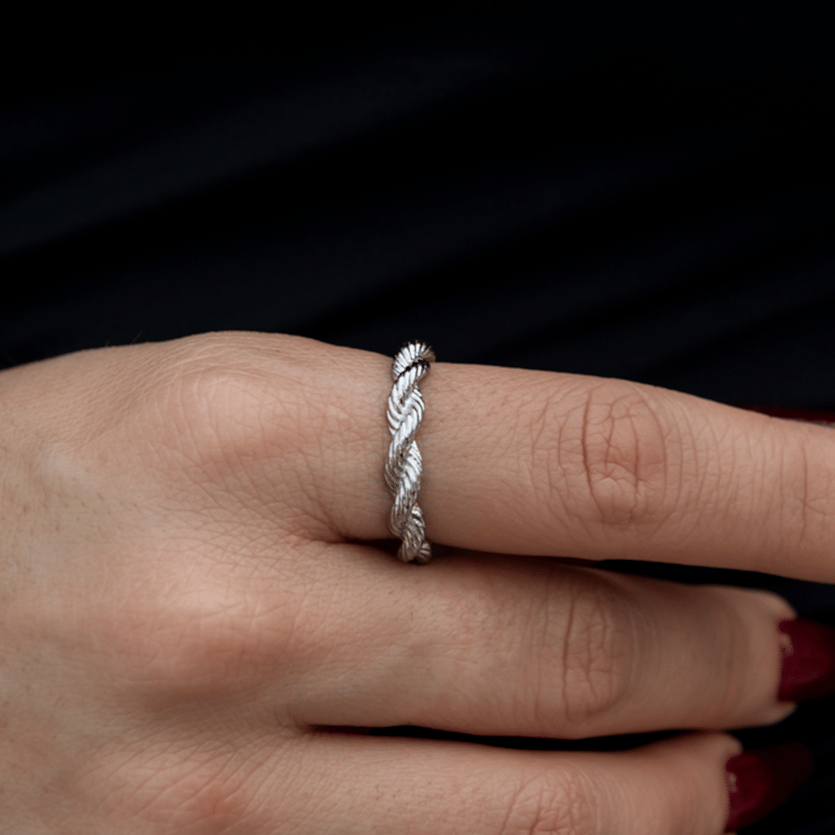 GLD PROMO SETS - WOMEN 4MM Rope Ring in White Gold