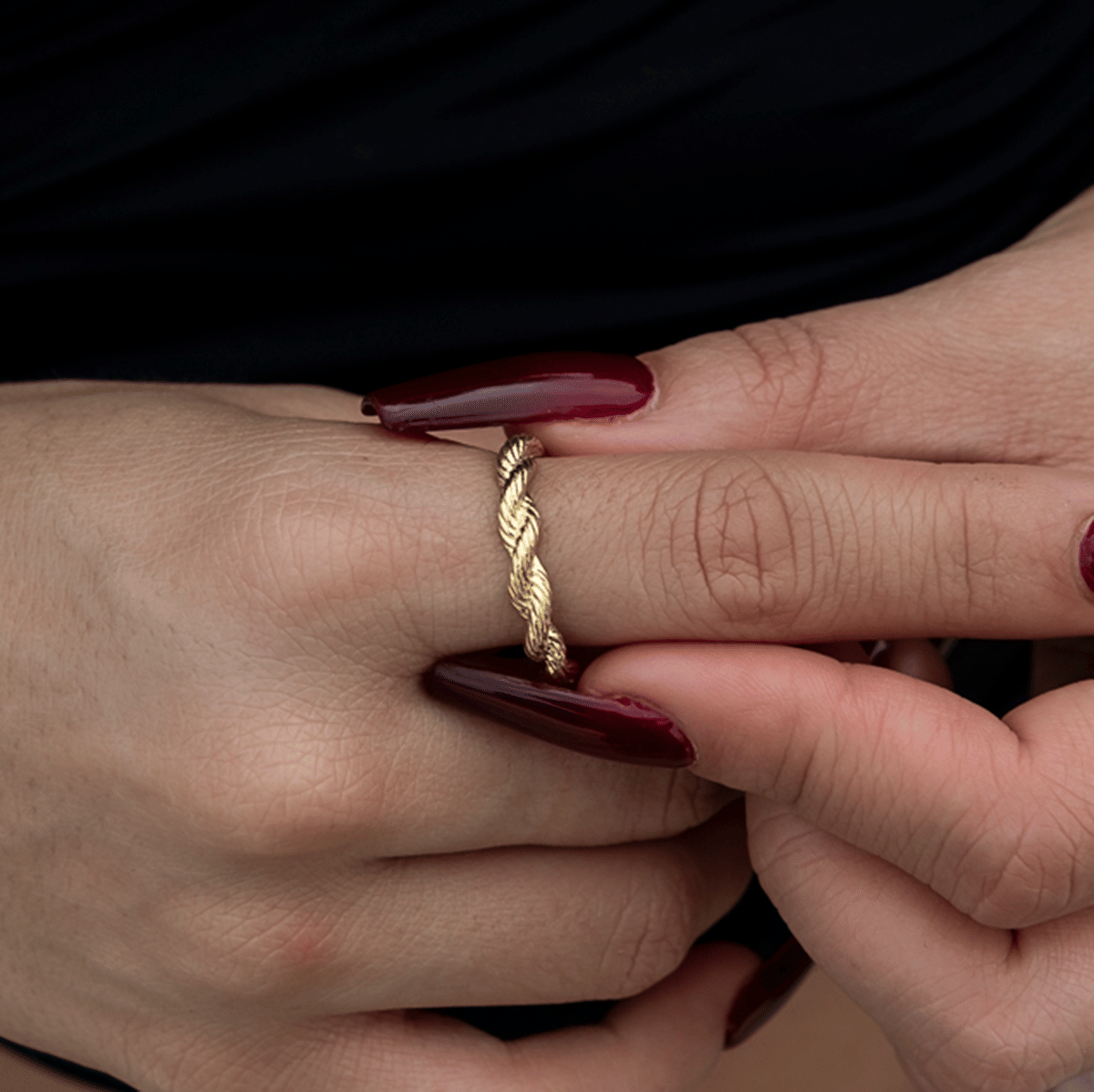 GLD PROMO SETS - WOMEN 4MM Rope Ring in Yellow Gold
