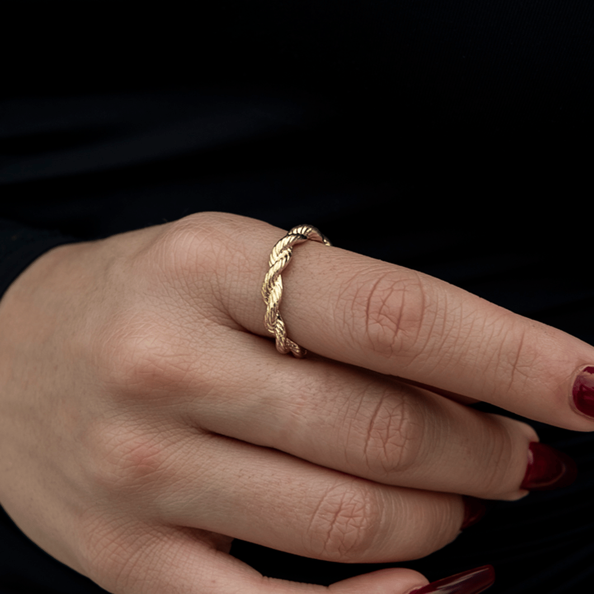 GLD PROMO SETS - WOMEN 4MM Rope Ring in Yellow Gold