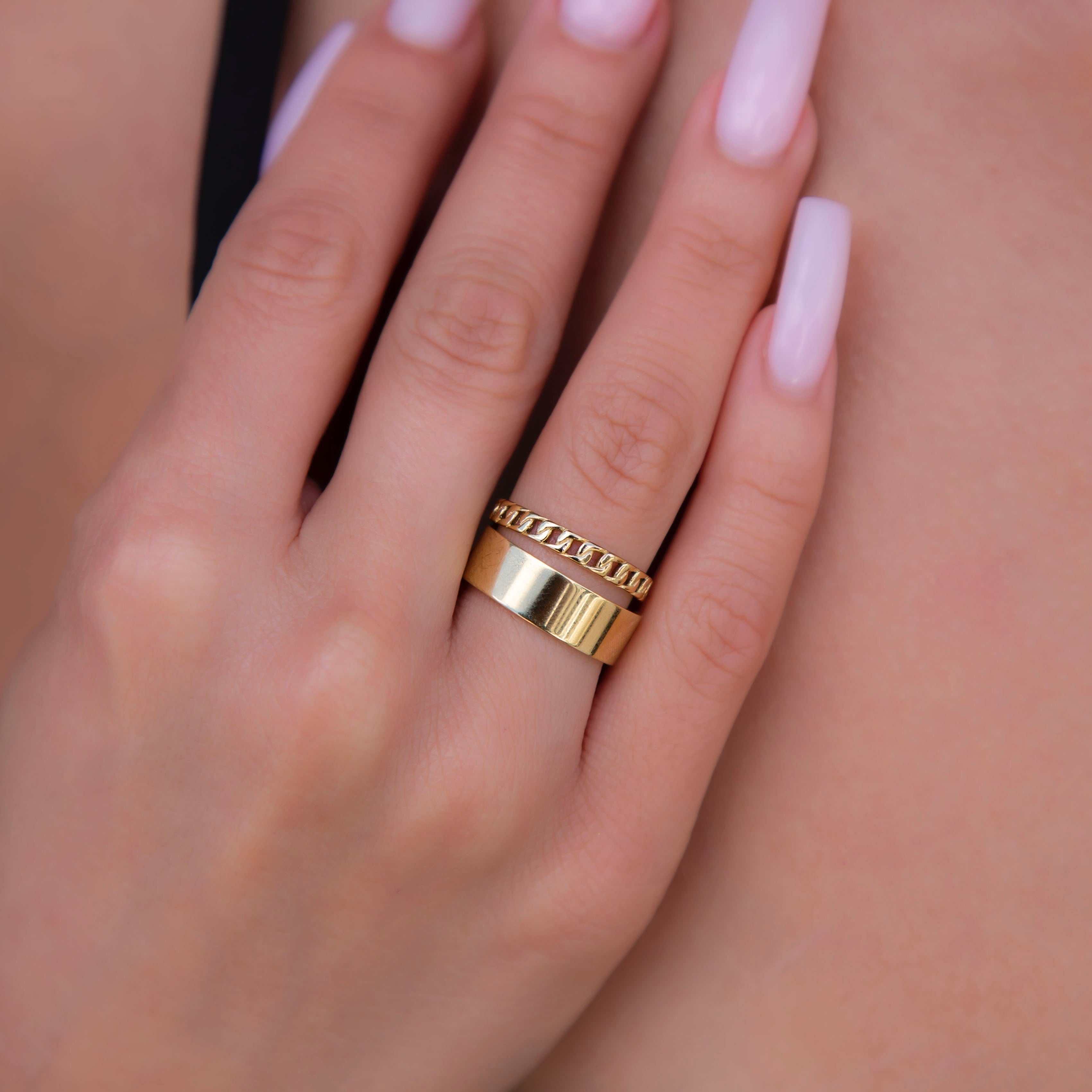 GLD PROMO SETS - WOMEN Micro Cuban Band Ring