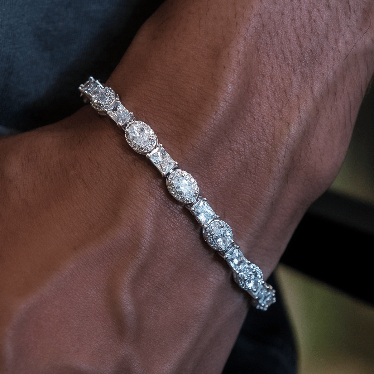 GLD PROMO Oval Emerald Cut Tennis Bracelet