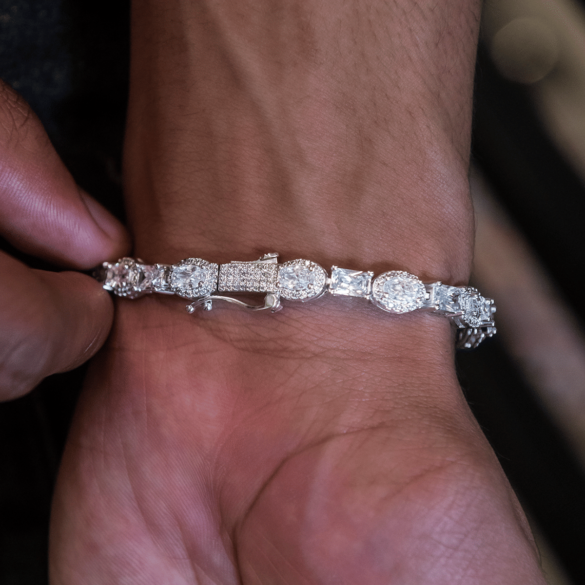 GLD PROMO Oval Emerald Cut Tennis Bracelet