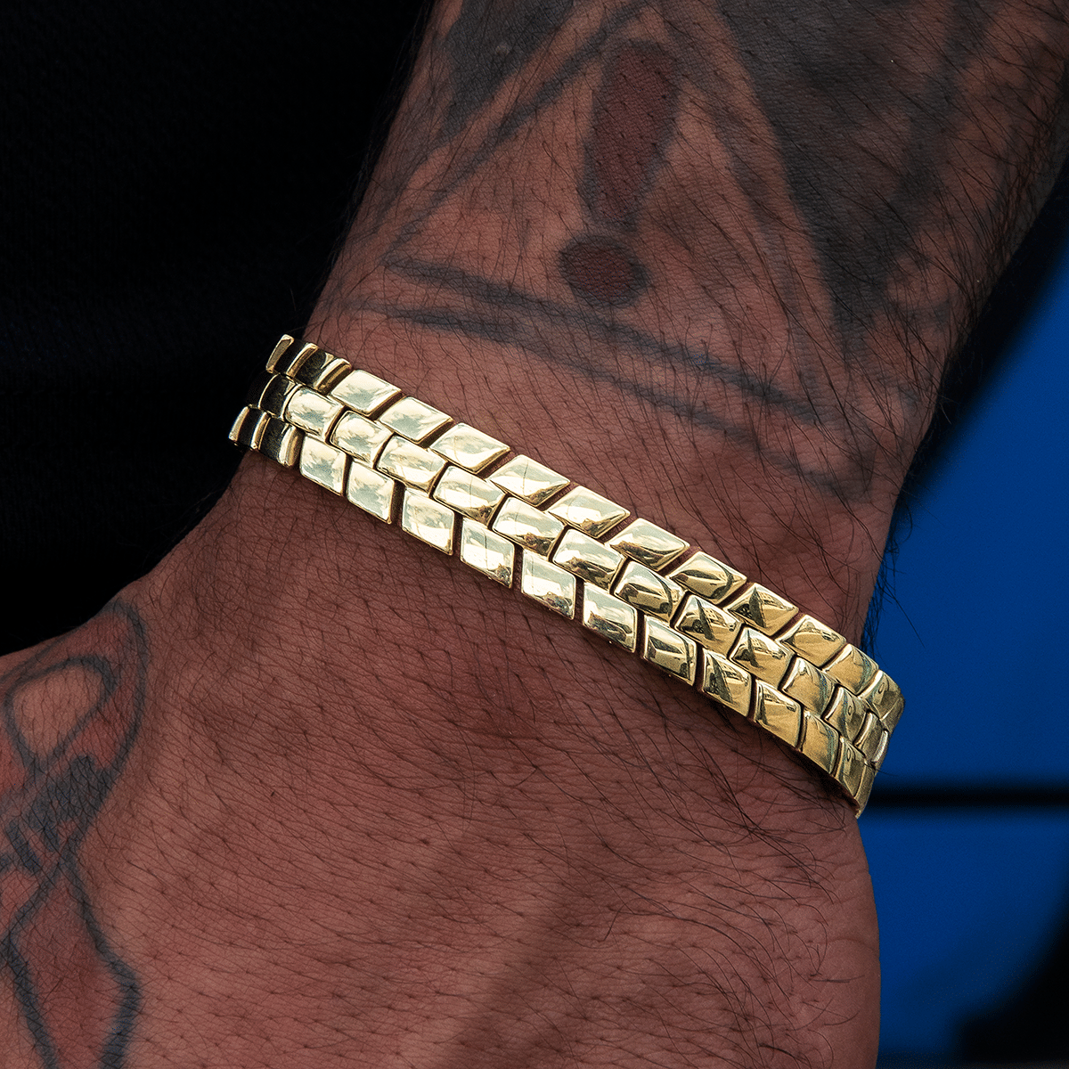 GLD PROMO 12MM Spine Chain Bracelet - Yellow Gold
