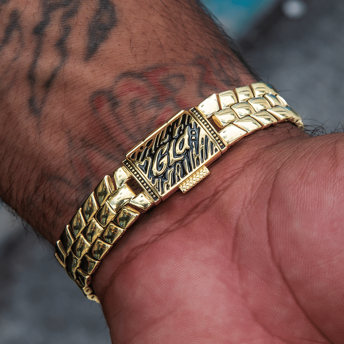 GLD PROMO 12MM Spine Chain Bracelet - Yellow Gold