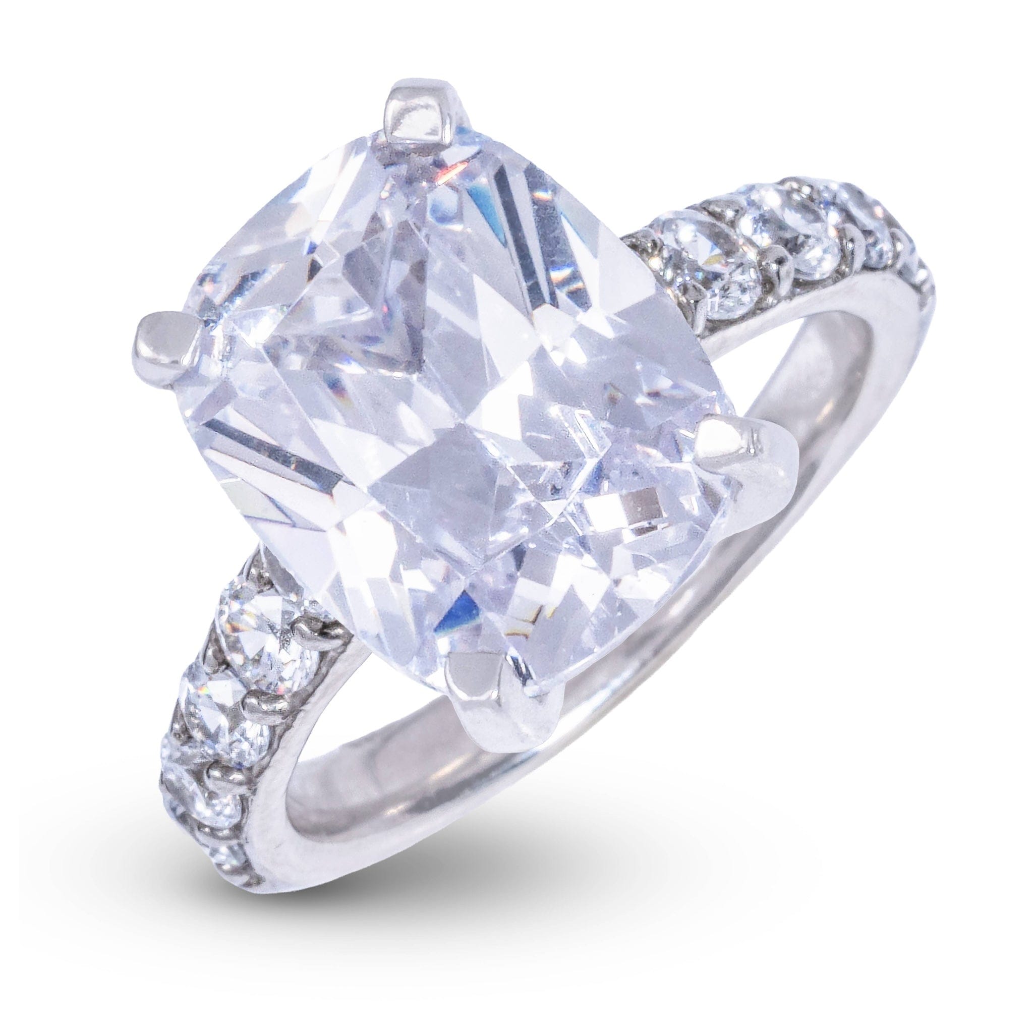 GLD Women Elongated Cushion Stone Lab Diamond Engagement Ring in Platinum