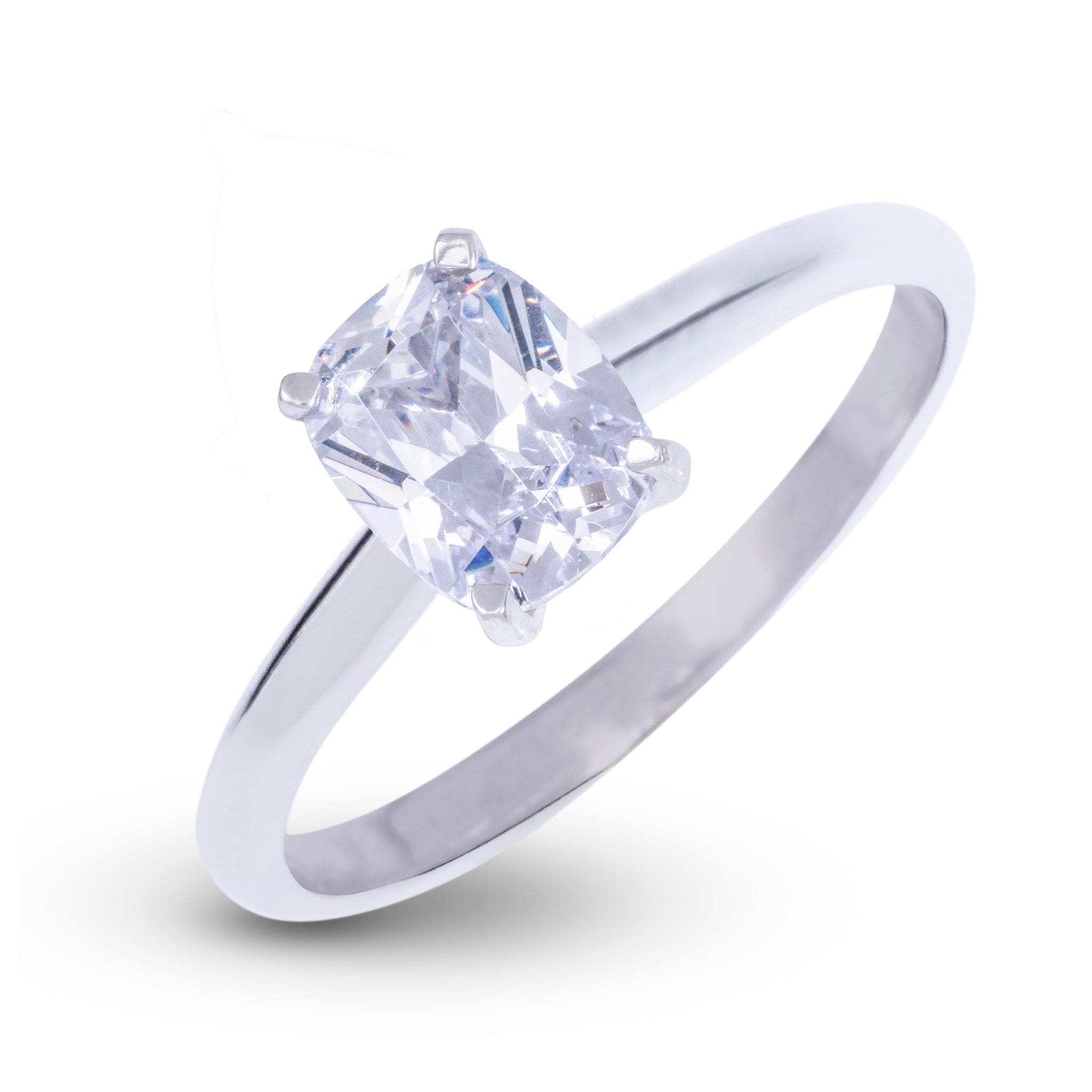 GLD Women Elongated Cushion Single Stone Lab Diamond Engagement Ring in Platinum