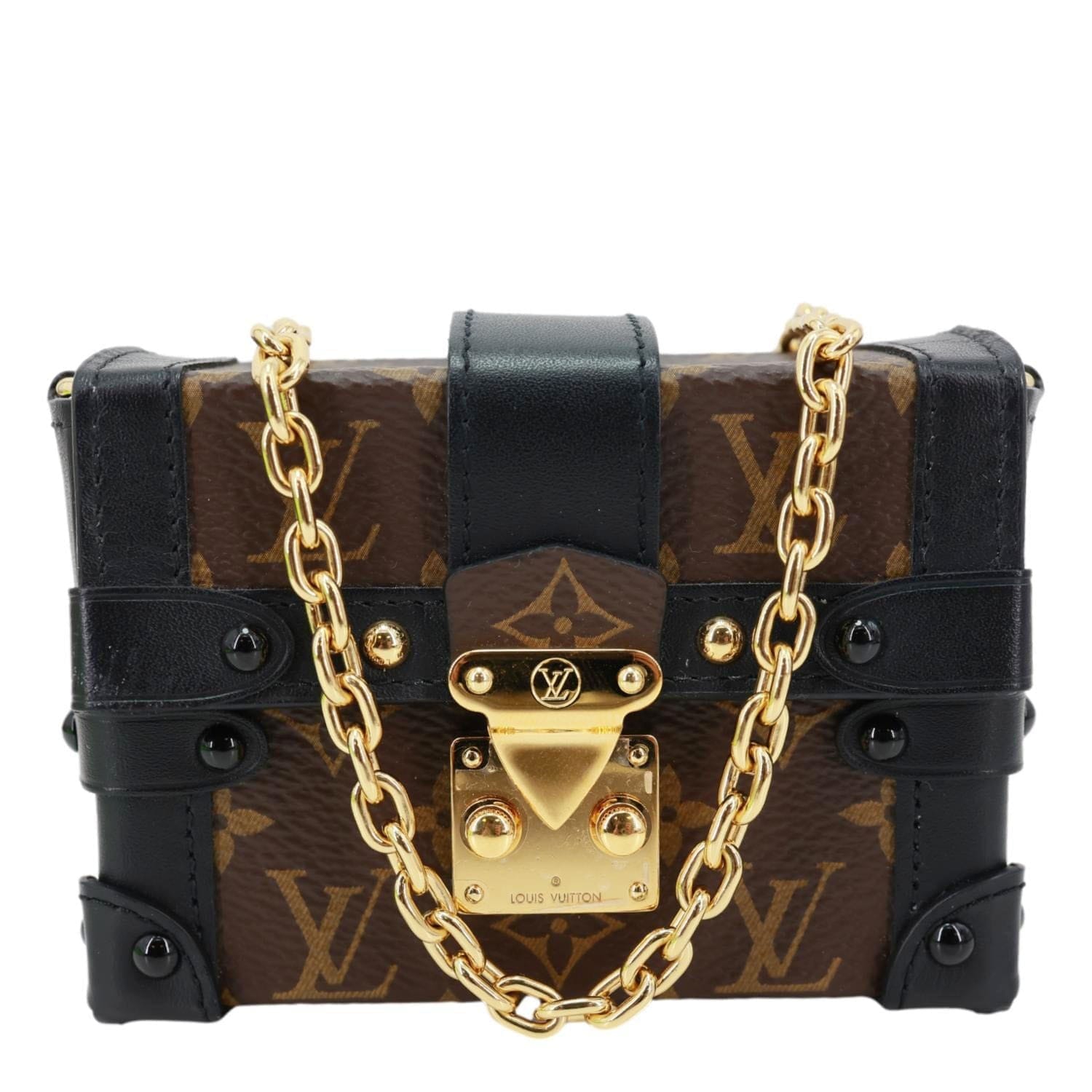 LOUIS VUITTON Essential Trunk NM Monogram Canvas Crossbody Bag Black