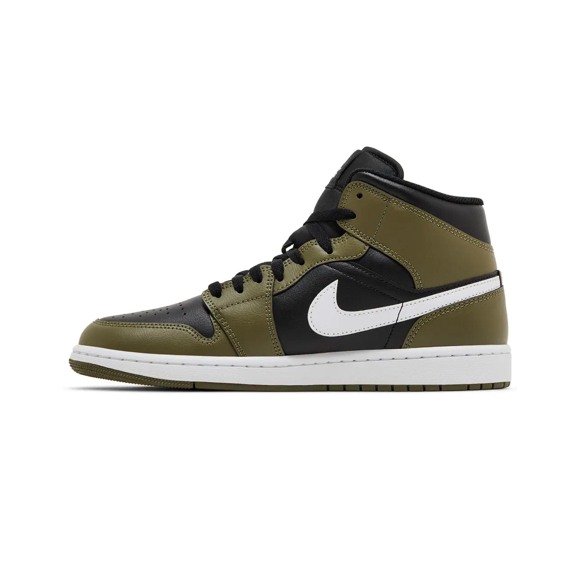 Air Jordan 1 Mid 'Black White Olive' (2024)