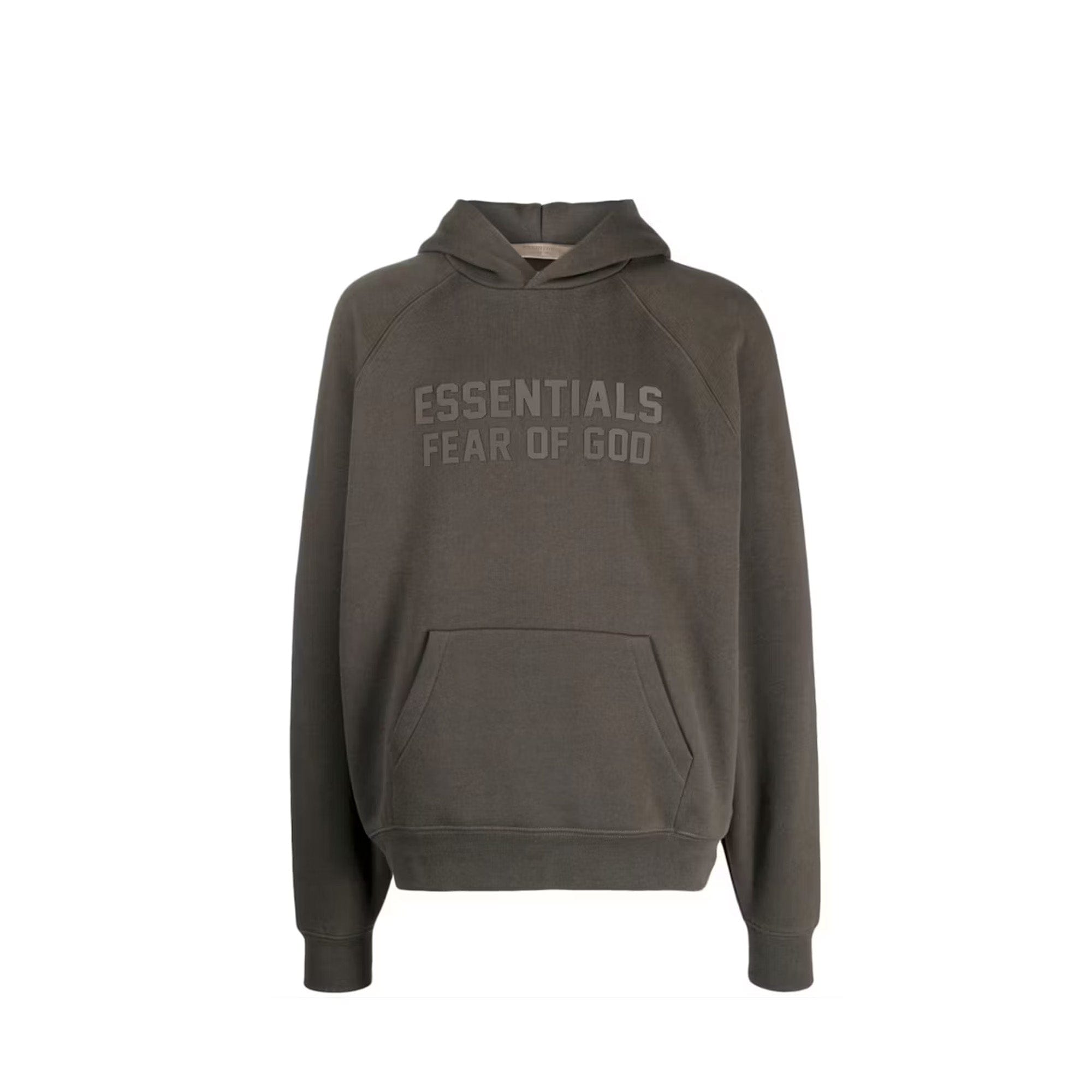 Fear of God Essentials Raglan Hoodie 'Gray Off Black'