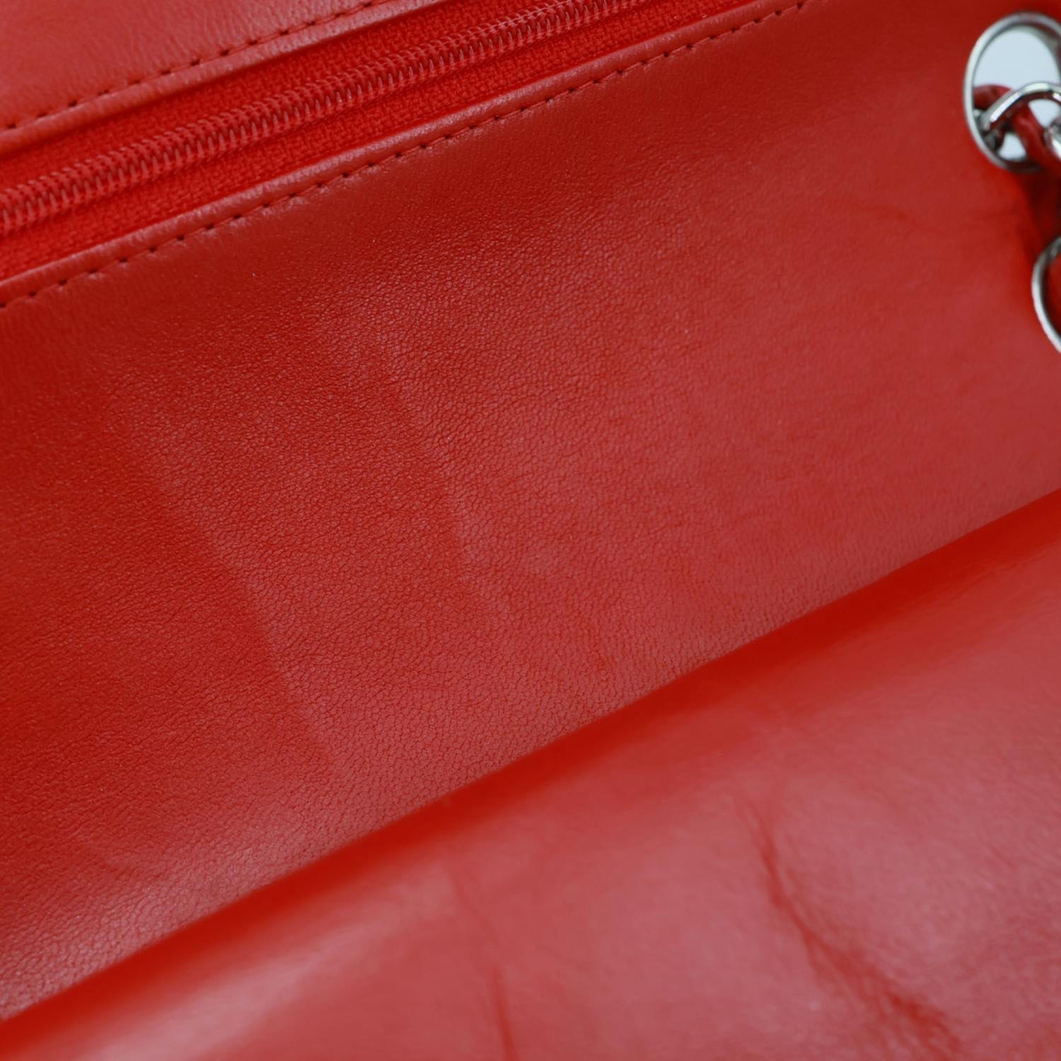 CHANEL Classic Double Flap Medium Quilted Lambskin Leather Shoulder Bag Red