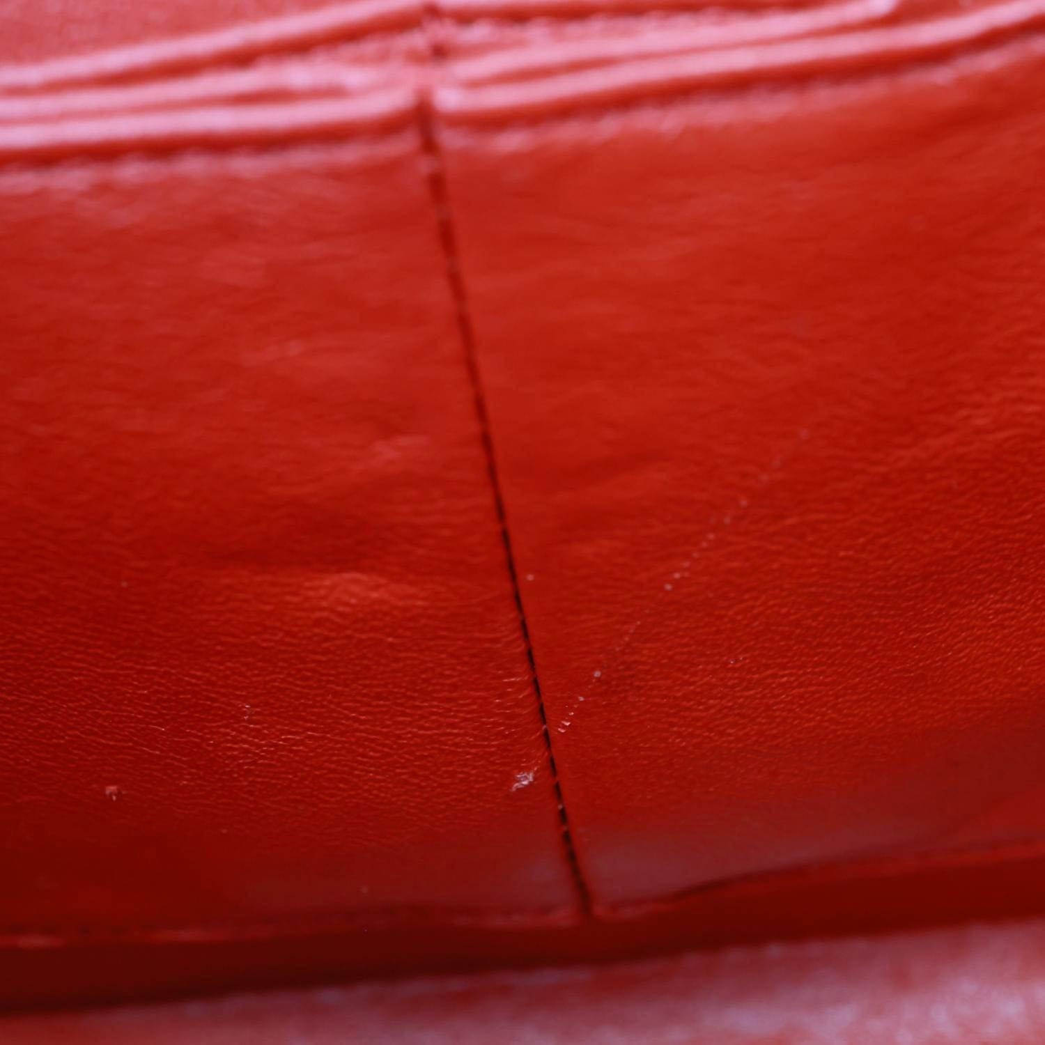 CHANEL Classic Double Flap Medium Quilted Lambskin Leather Shoulder Bag Red