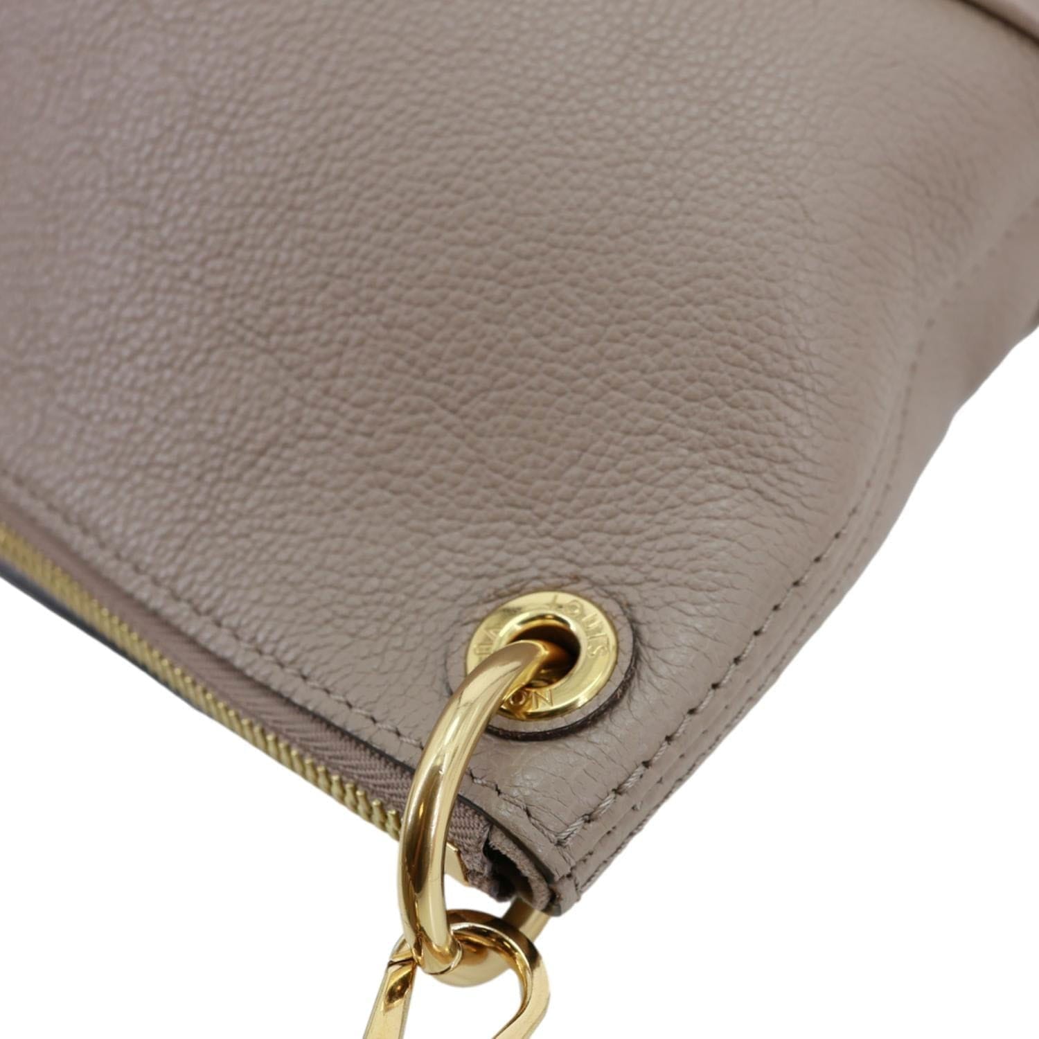 LOUIS VUITTON Maida Monogram Empreinte Leather Hobo Shoulder Bag Beige