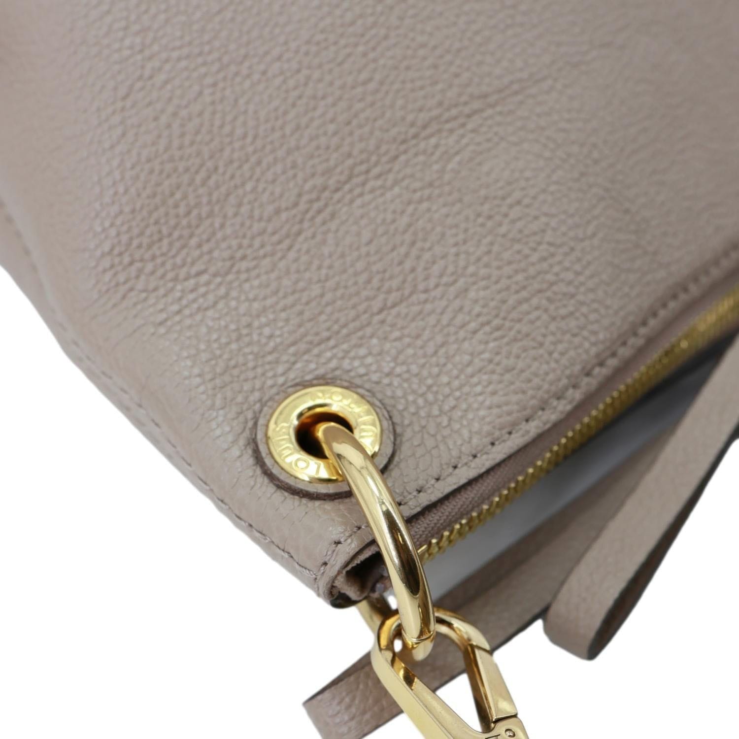 LOUIS VUITTON Maida Monogram Empreinte Leather Hobo Shoulder Bag Beige