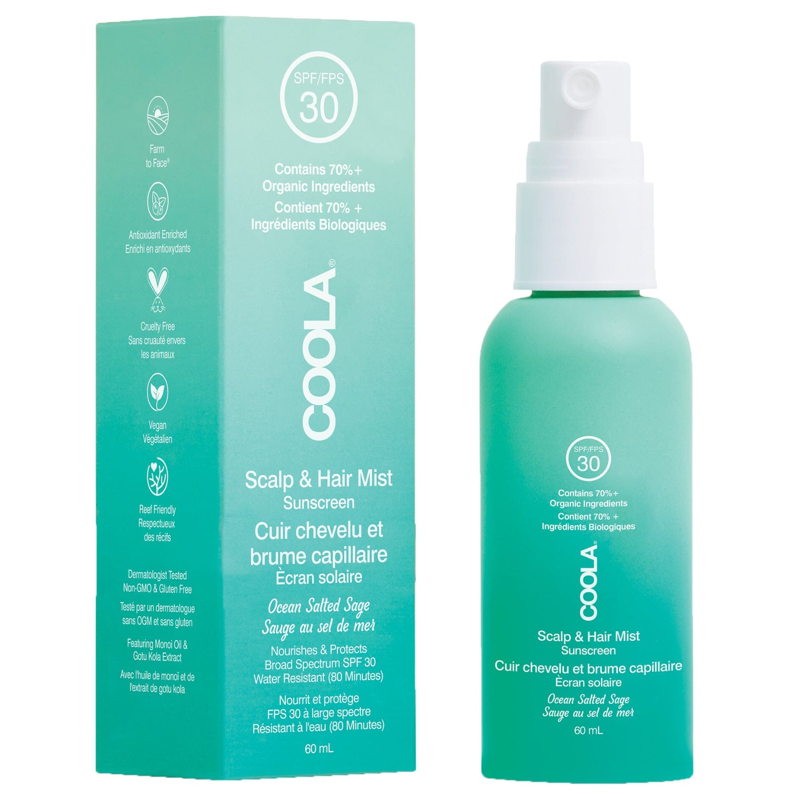 Coola Scalp & Hair Mist Sunscreen SPF30 60ml