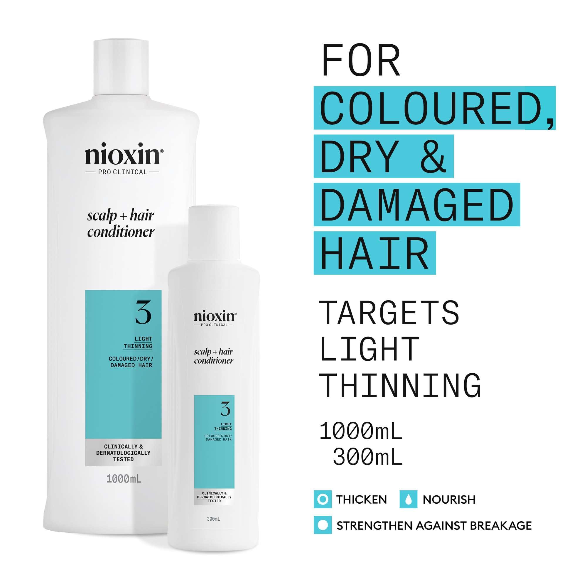 Nioxin Pro Clinical System 3 Conditioner for Coloured Hair with Light Thinning 300ml