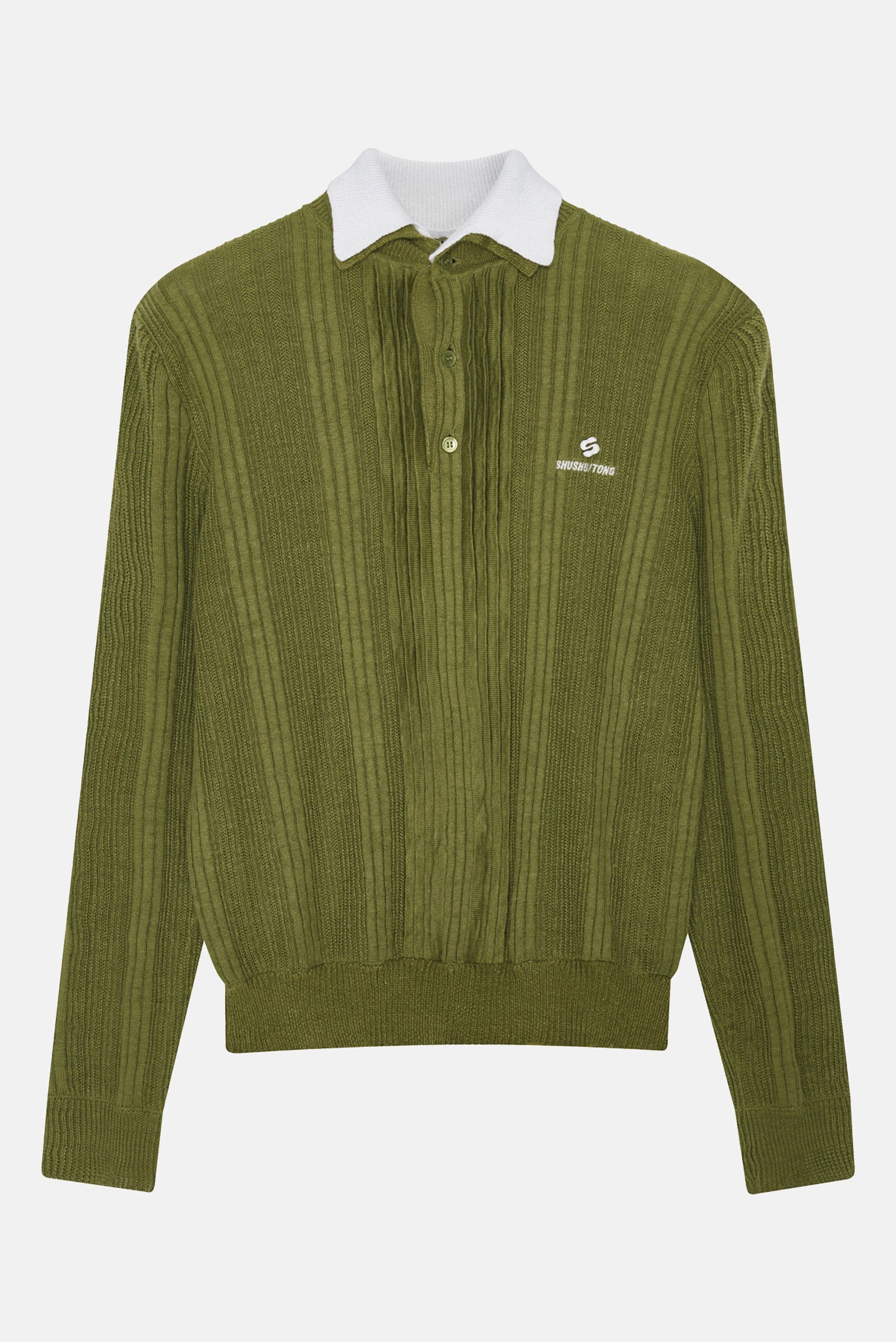 SHUSHU/TONG PULLOVER A MAGLIA CON COLLETTO A CONTRASTO
