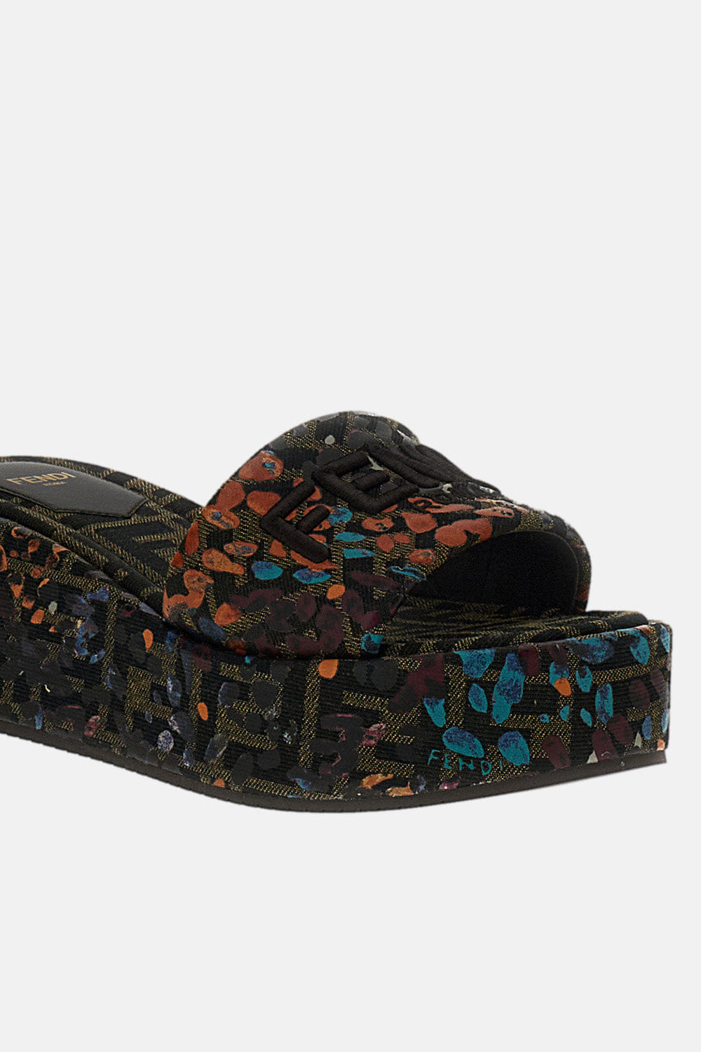 Fendi SANDALI SLIDES CON PLATEAU