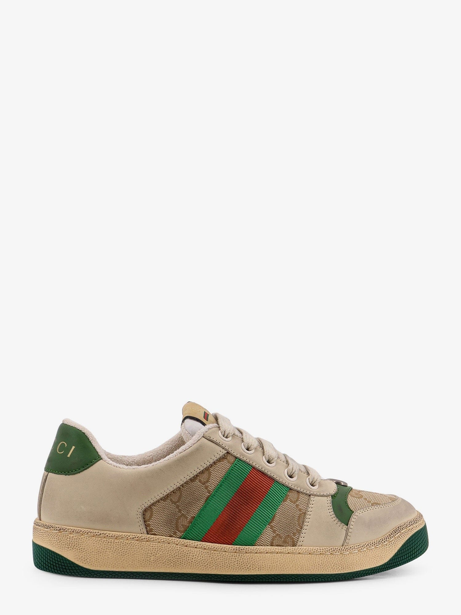 Gucci Screener leather and GG Supreme Fabric sneakers