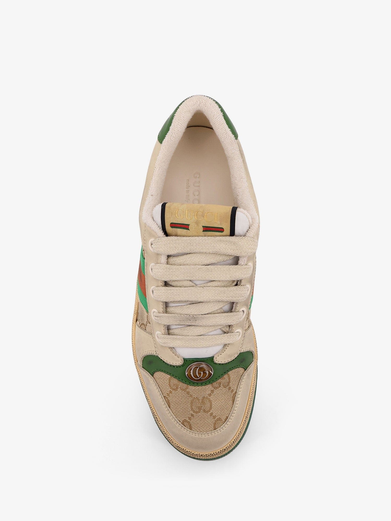 Gucci Screener leather and GG Supreme Fabric sneakers