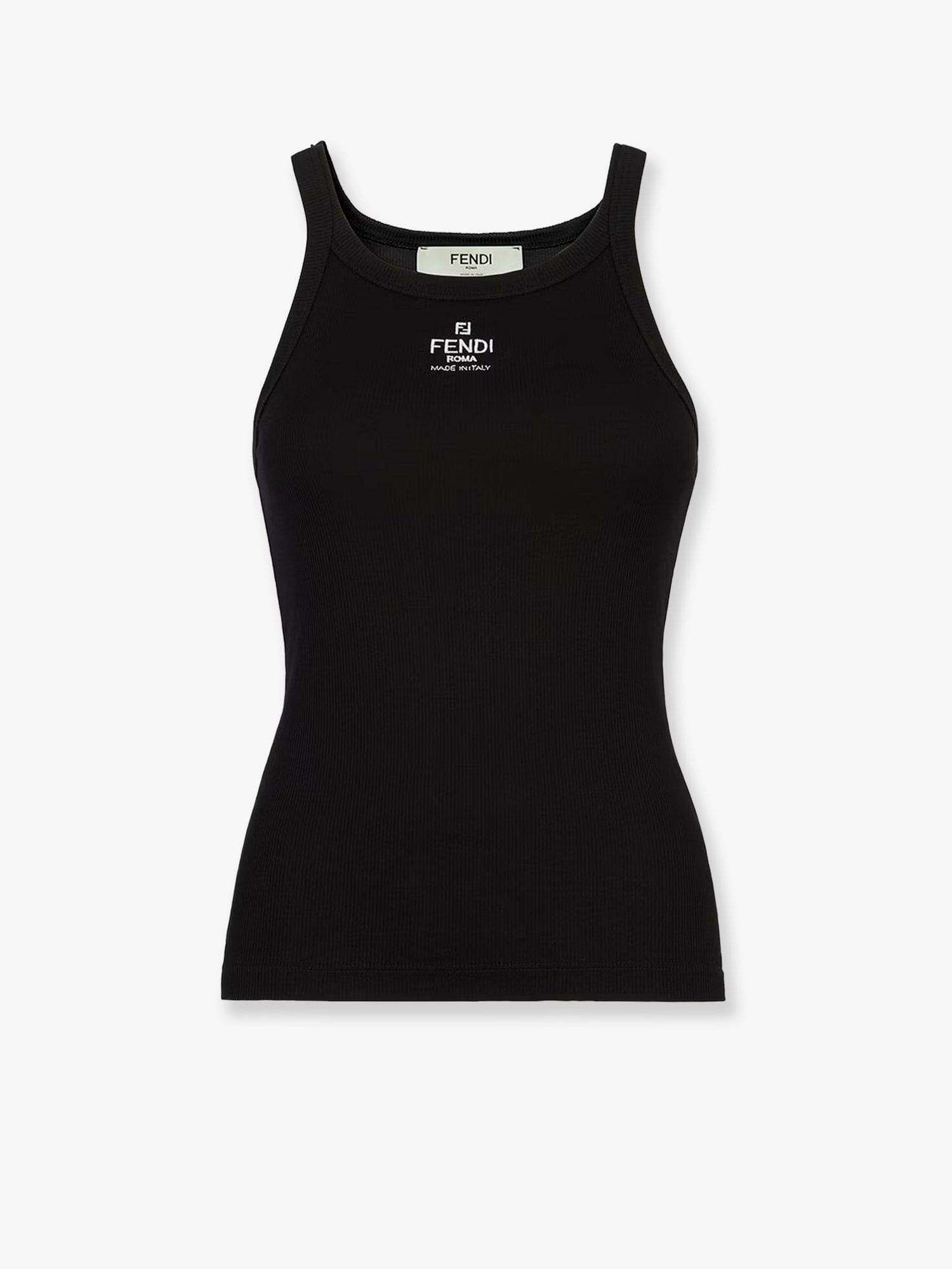 Fendi Ribbed cotton tank top