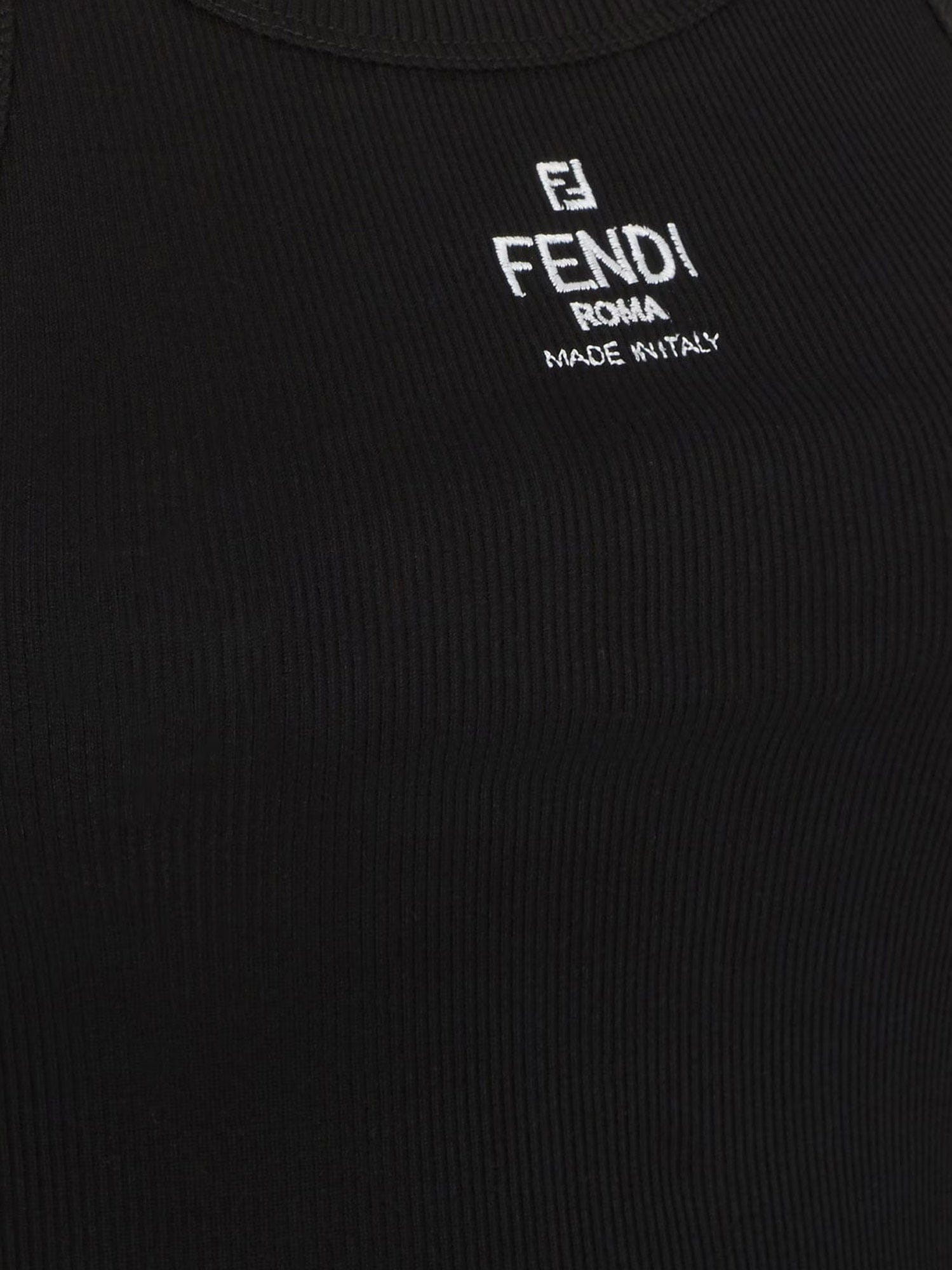 Fendi Ribbed cotton tank top