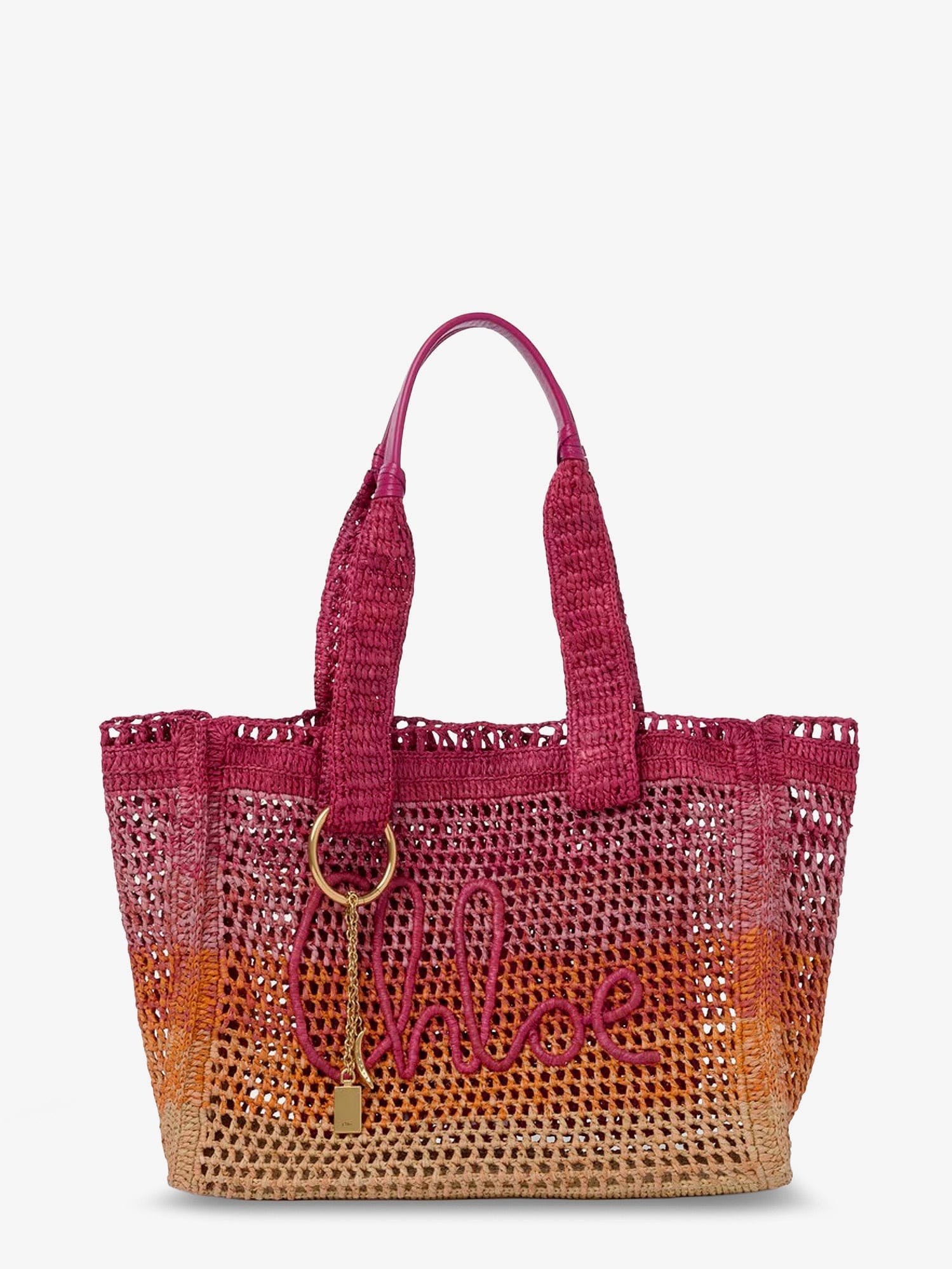 Chloe East-West Summer Banana multicolored raffia shoulder bag