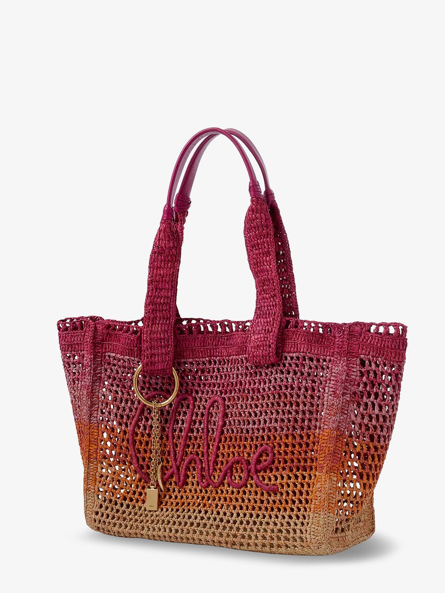 Chloe East-West Summer Banana multicolored raffia shoulder bag