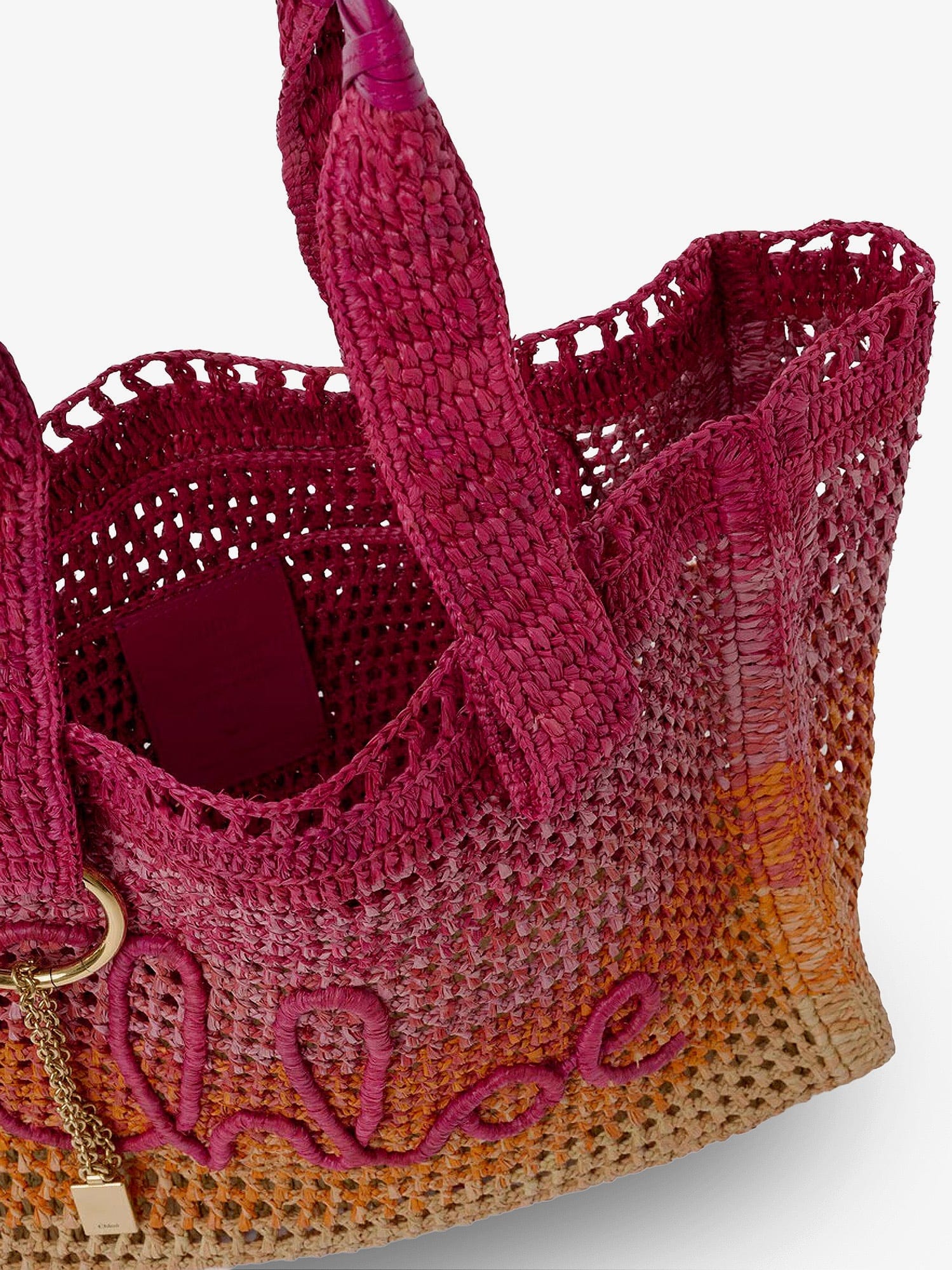 Chloe East-West Summer Banana multicolored raffia shoulder bag