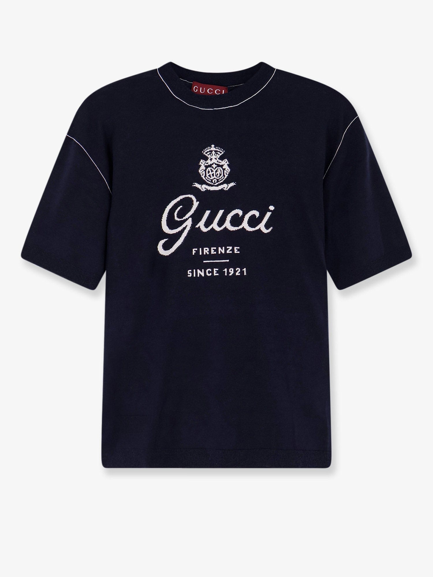Gucci Silk and linen sweater with Gucci Firenze Since 1921 inlay