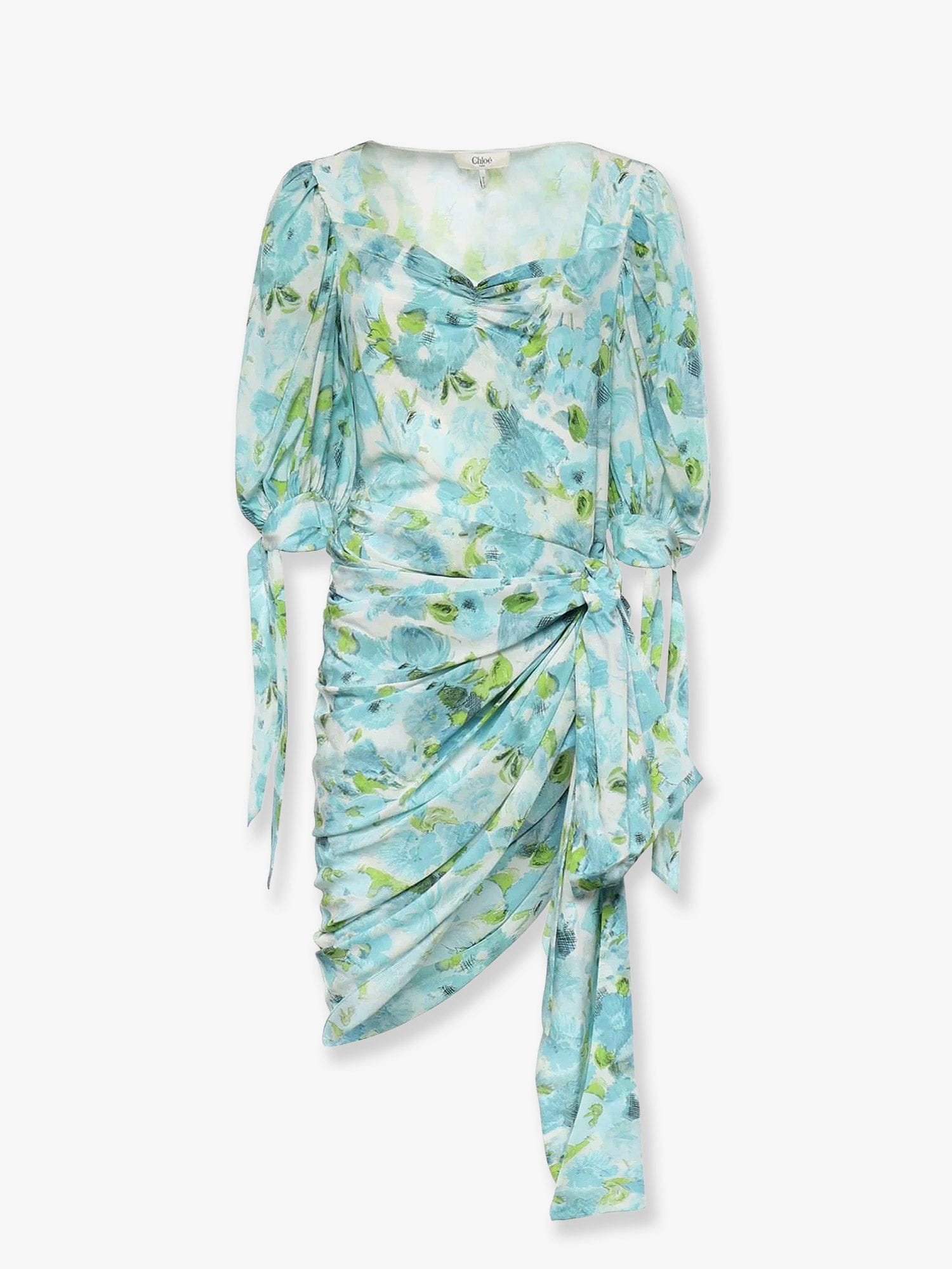 Chloe Silk dress with multicolor floral print