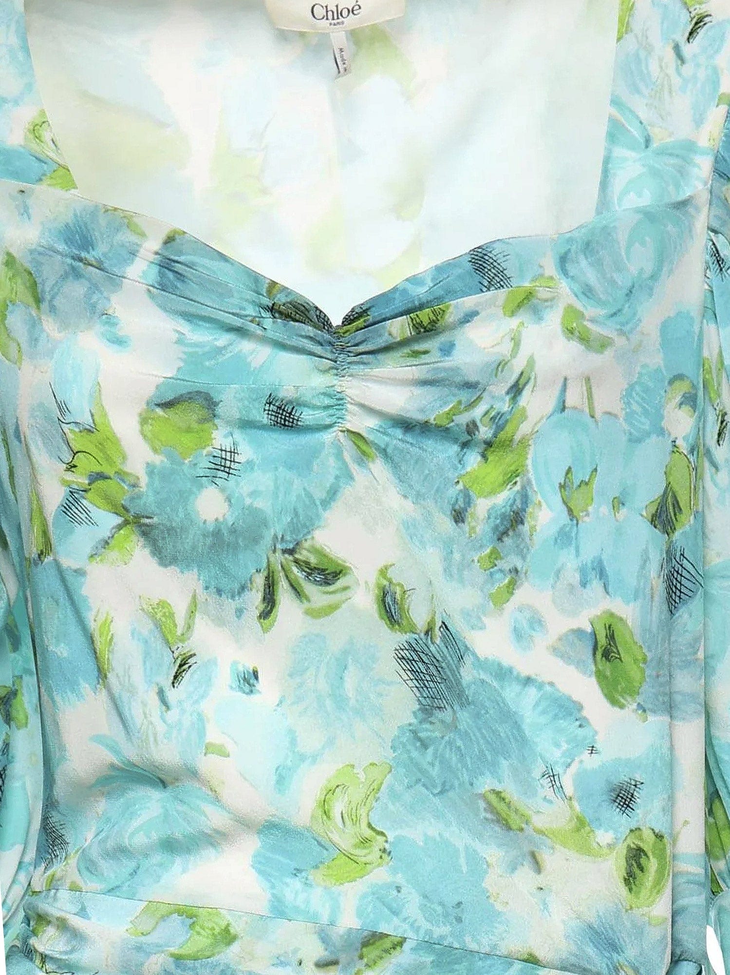 Chloe Silk dress with multicolor floral print