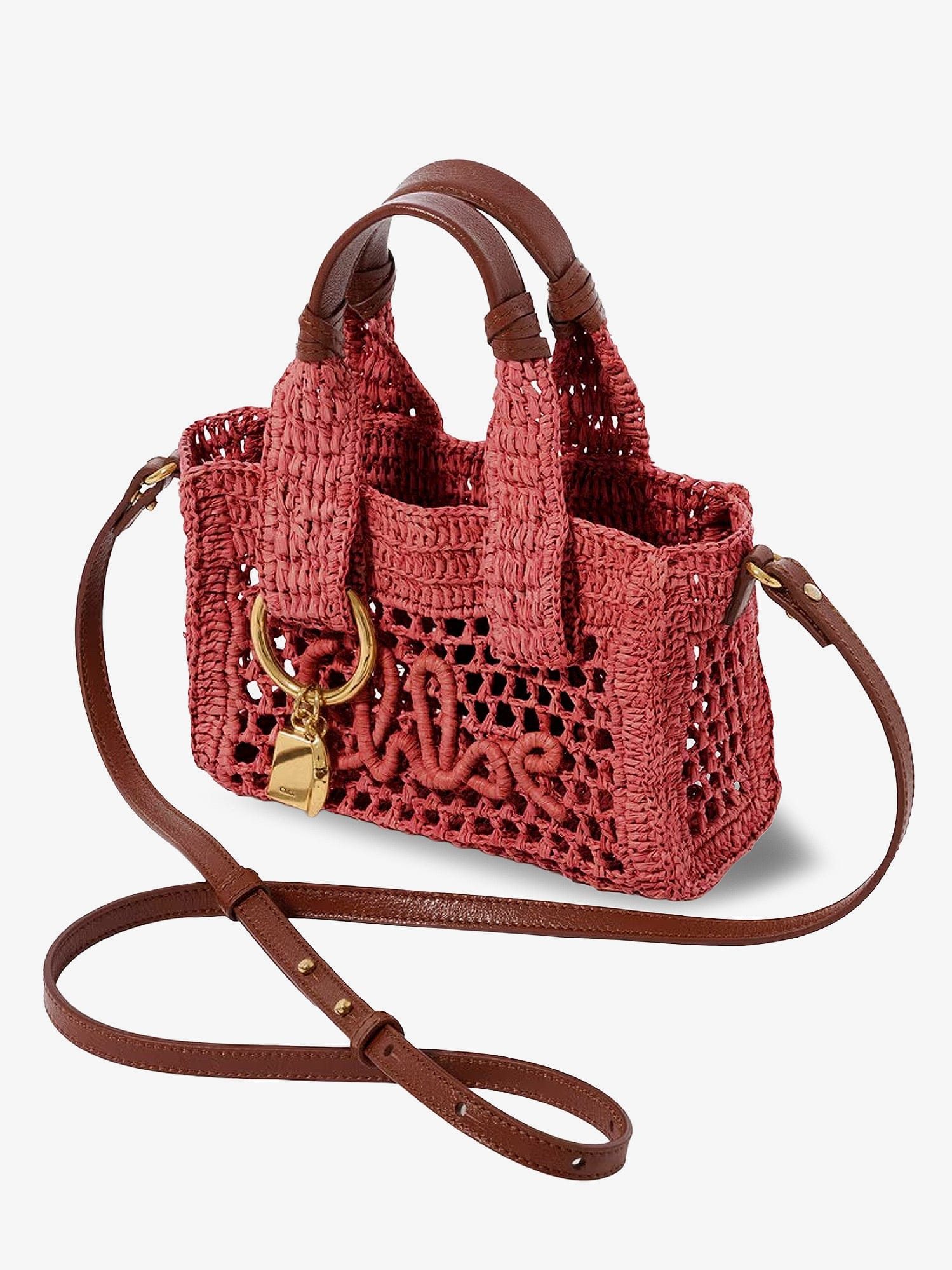 Chloe Summer Banana Raffia crossbody bag