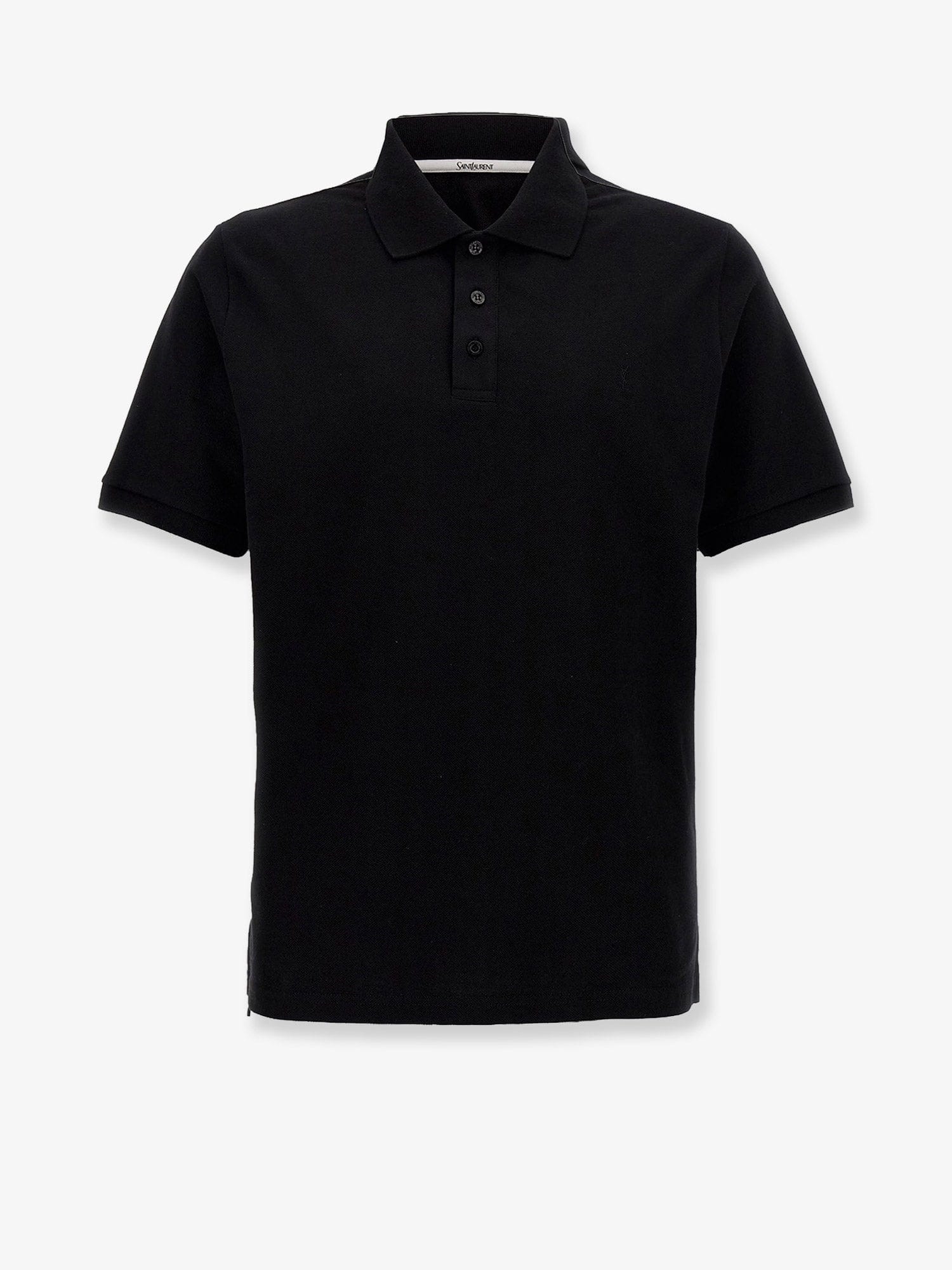 Saint Laurent Cotton blend polo shirt with Cassandre embroidery