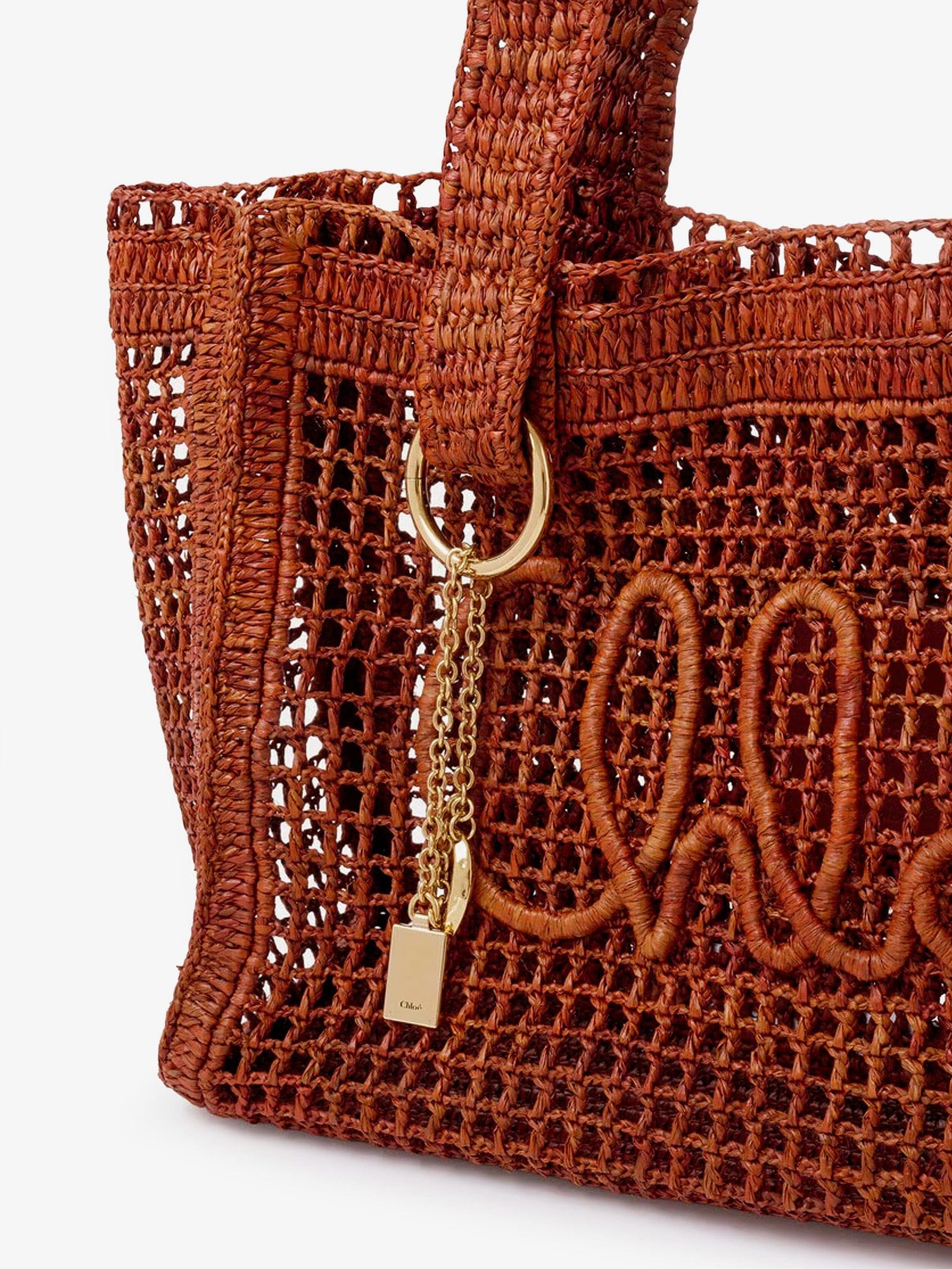 Chloe East-West Summer Banana Raffia Shoulder Bag
