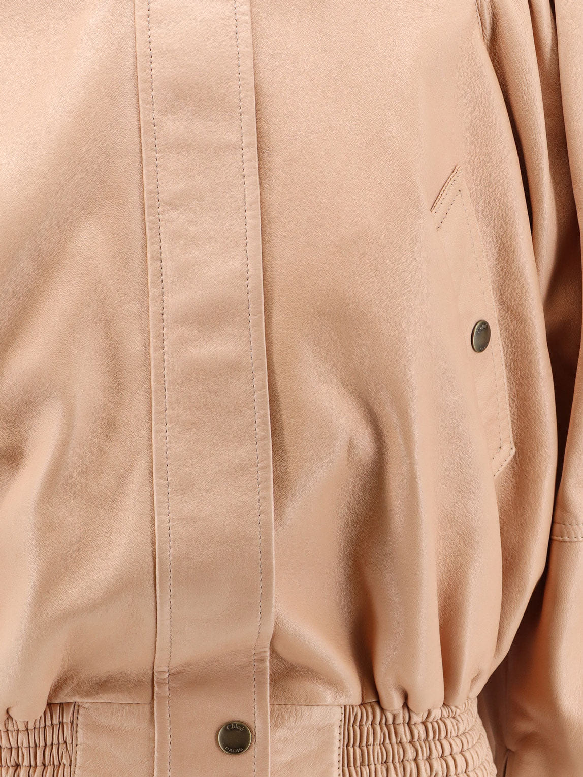 Chloe Leather Jacket with stitched profiles