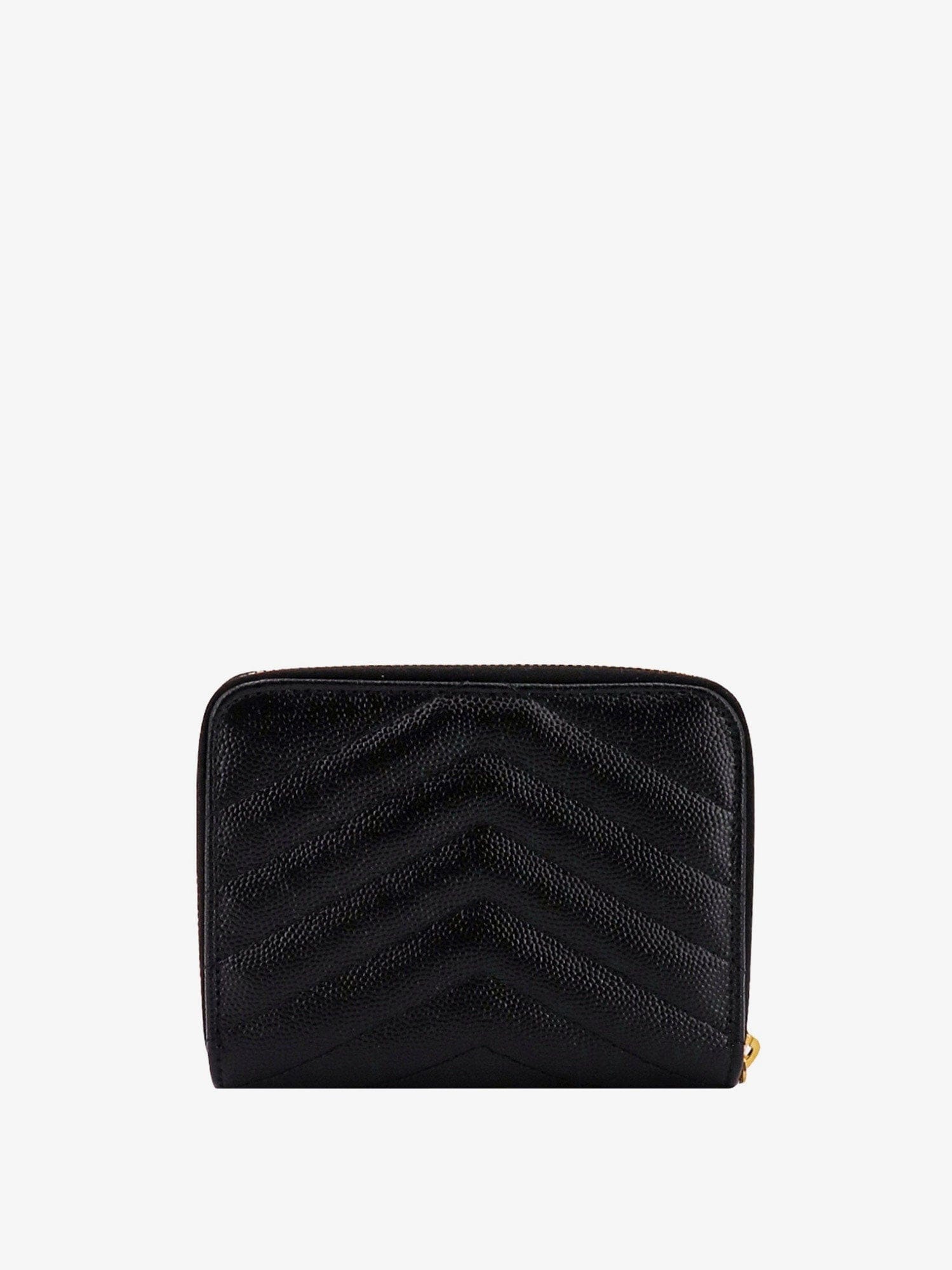 Saint Laurent Quilted leather wallet with metal Cassandre logo