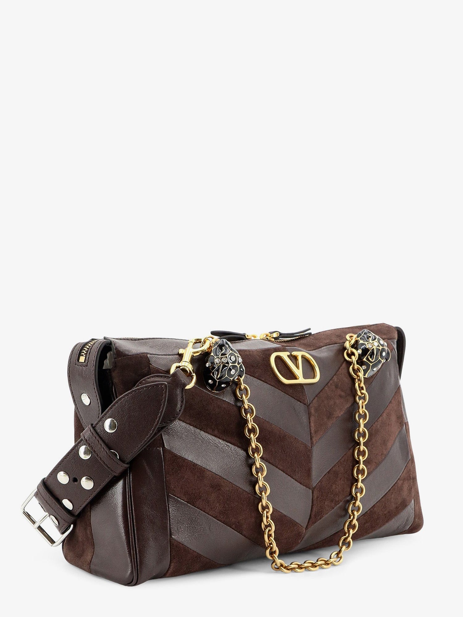 Valentino Garavani Panthea suede and leather shoulder bag