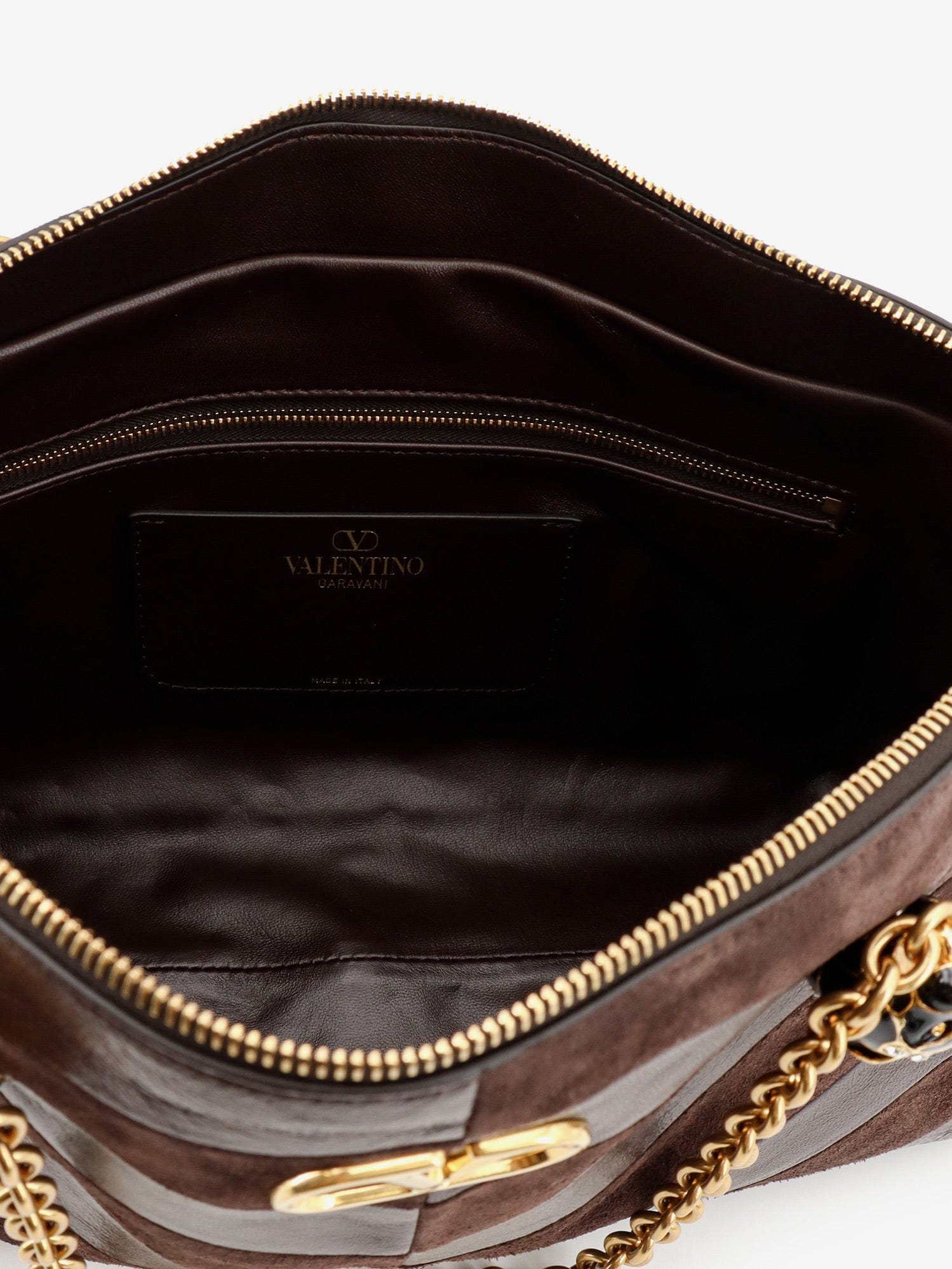 Valentino Garavani Panthea suede and leather shoulder bag