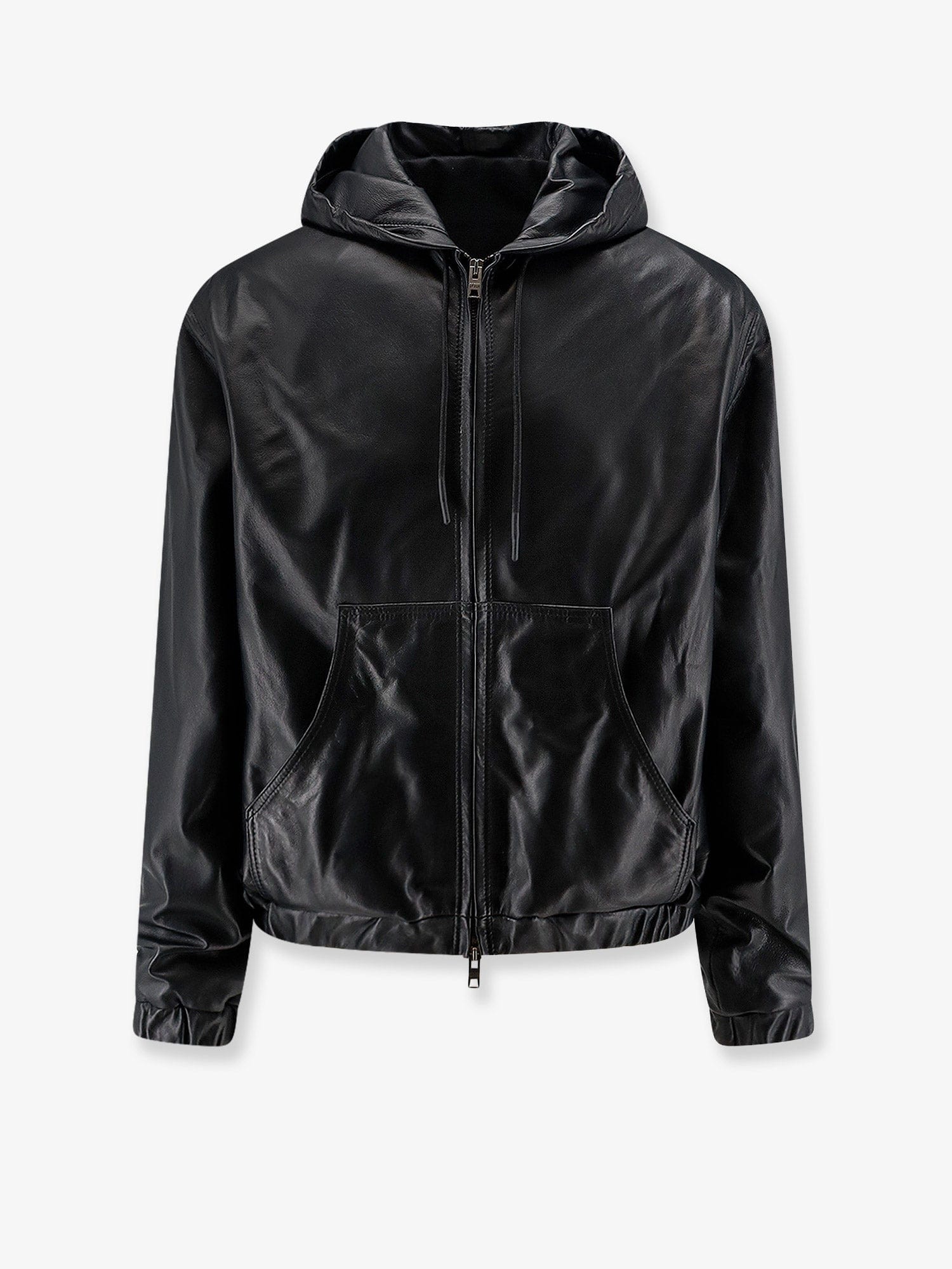 DFOUR Hooded leather jacket