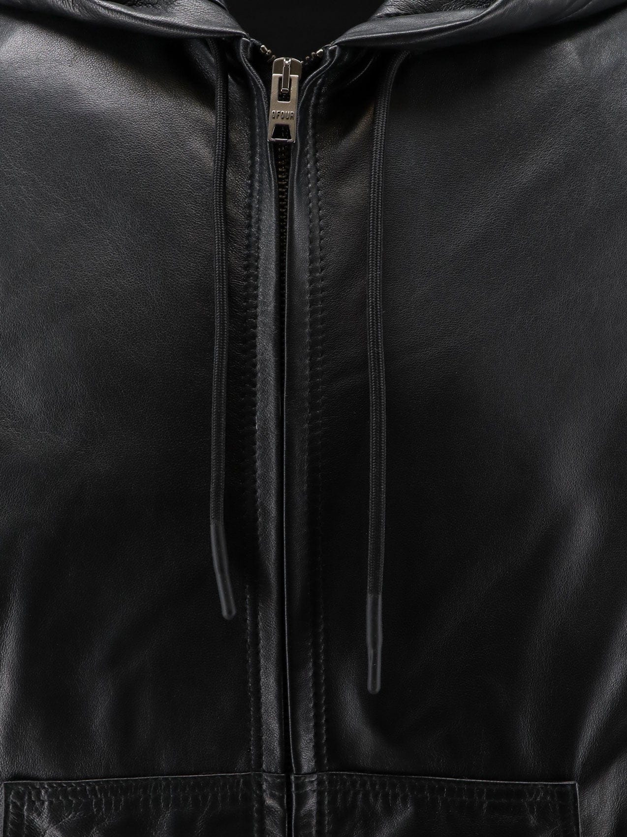 DFOUR Hooded leather jacket