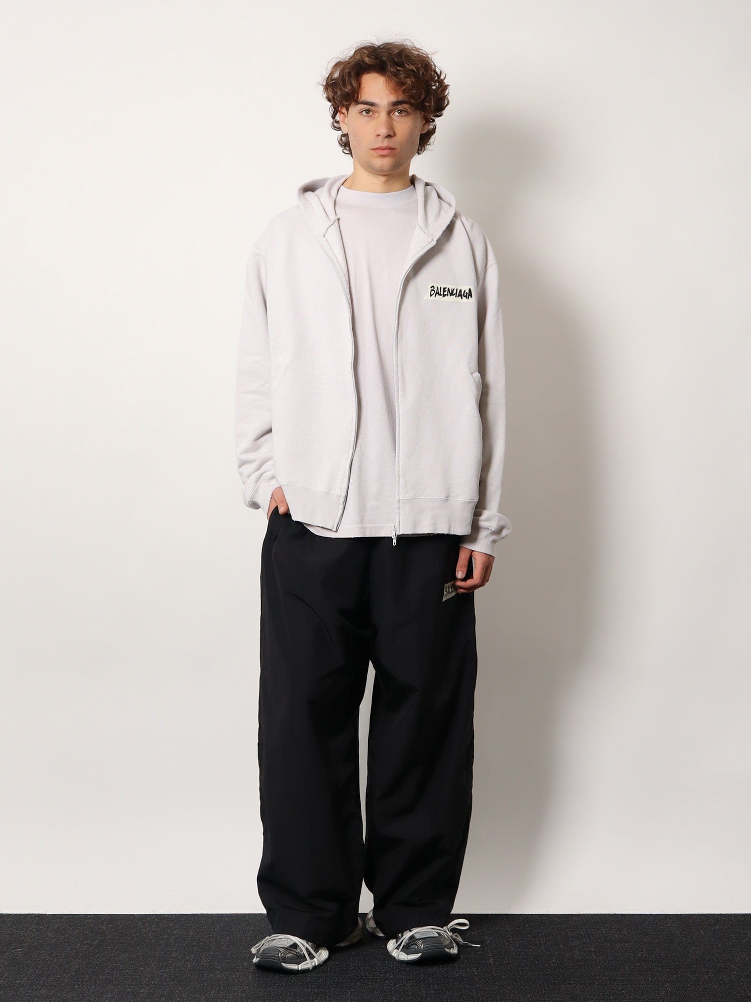 Balenciaga Over Zip-Up Hoodie cotton sweatshirt
