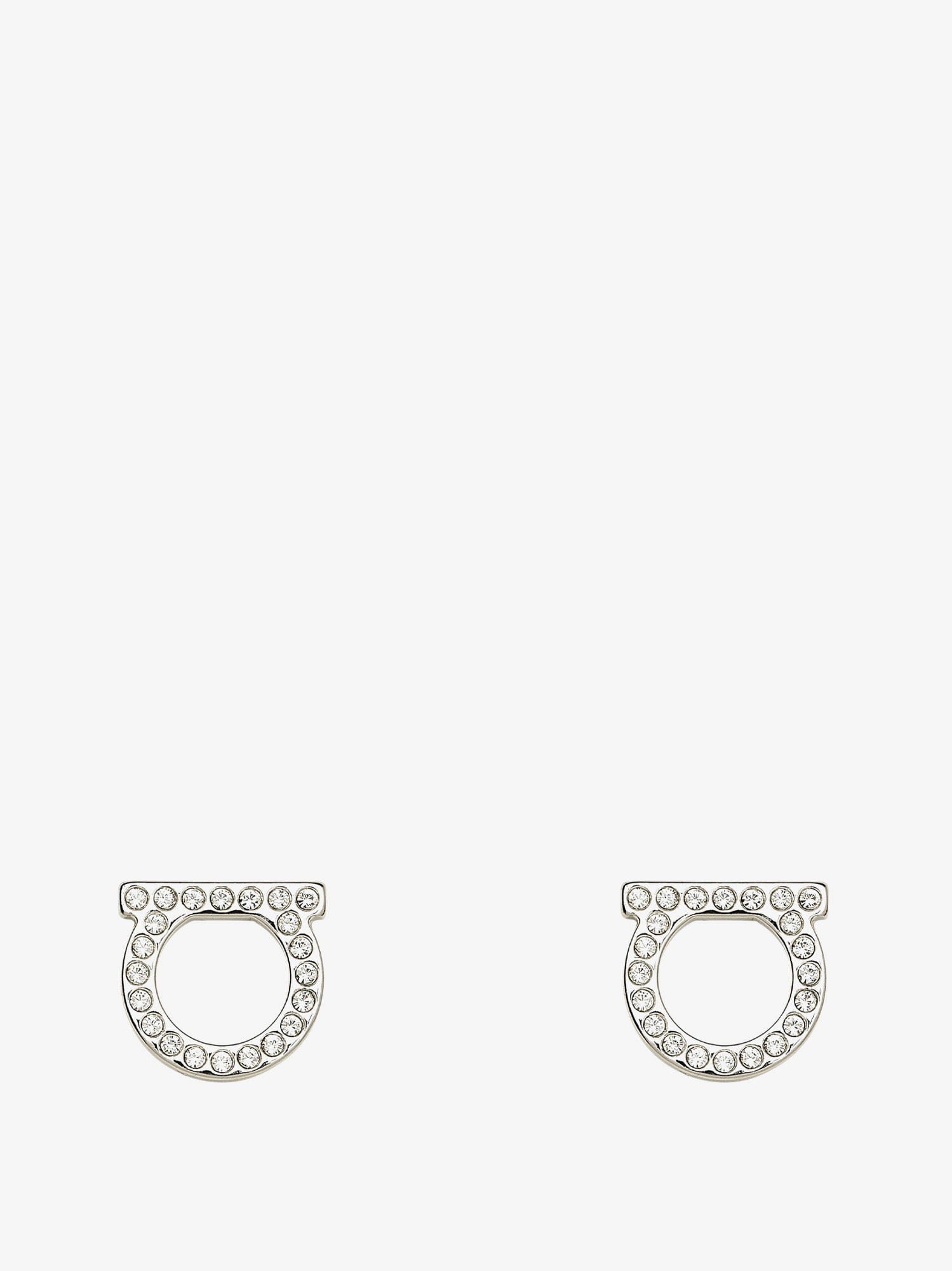 Ferragamo Gancini Crystals Brass Earrings