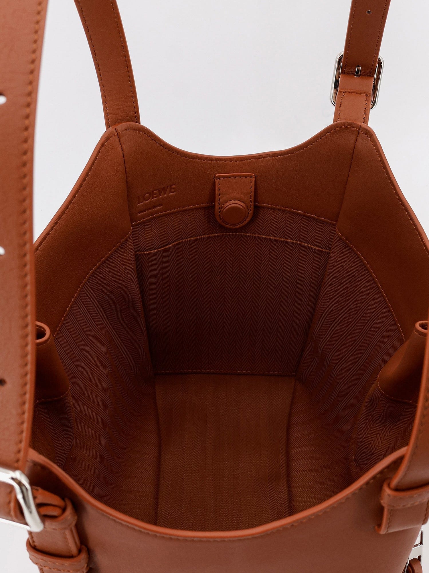 Loewe Hammock Flip leather handbag with front lettering logo