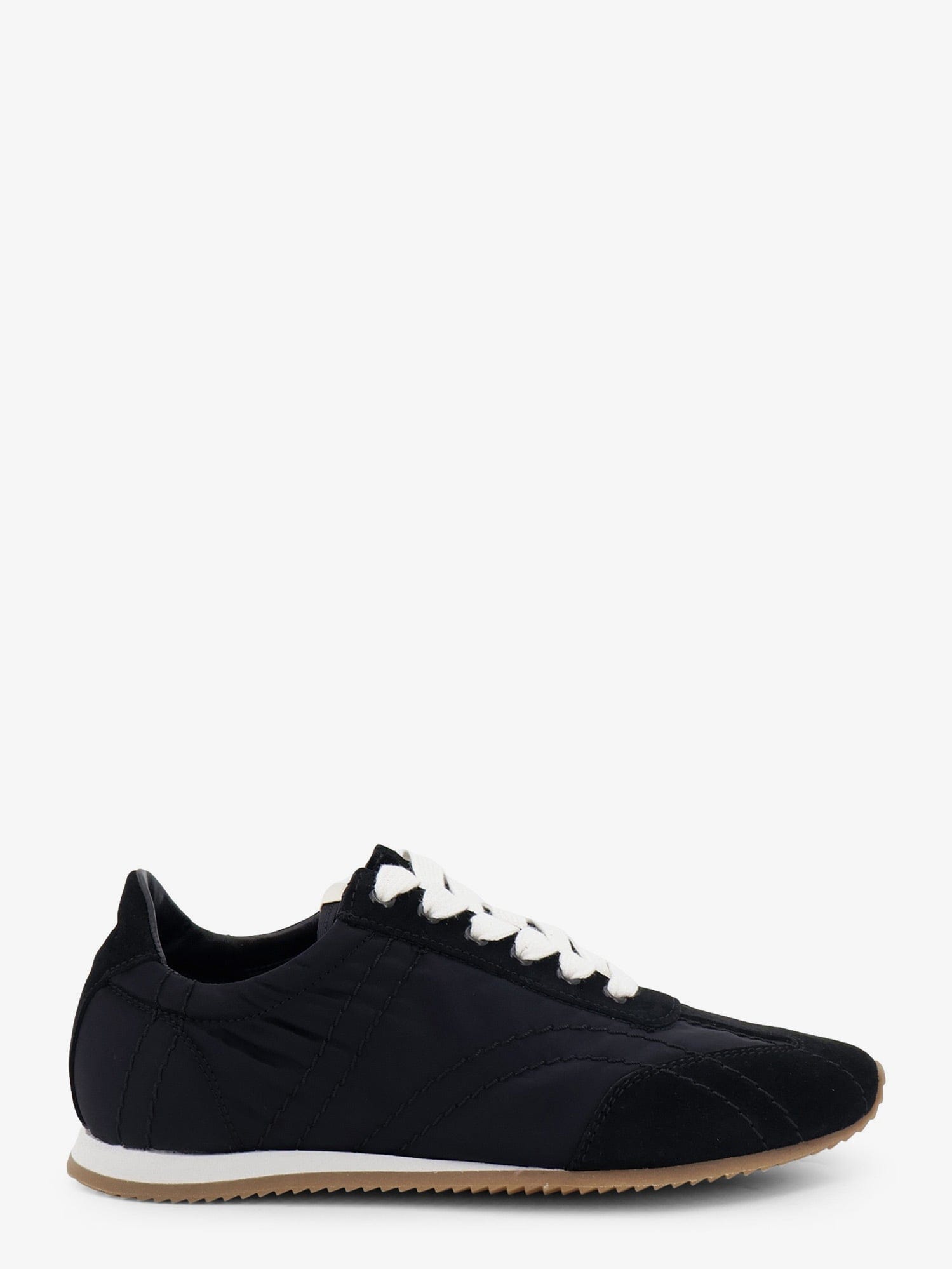 TOTEME Nylon and suede sneakers with all-over stitching